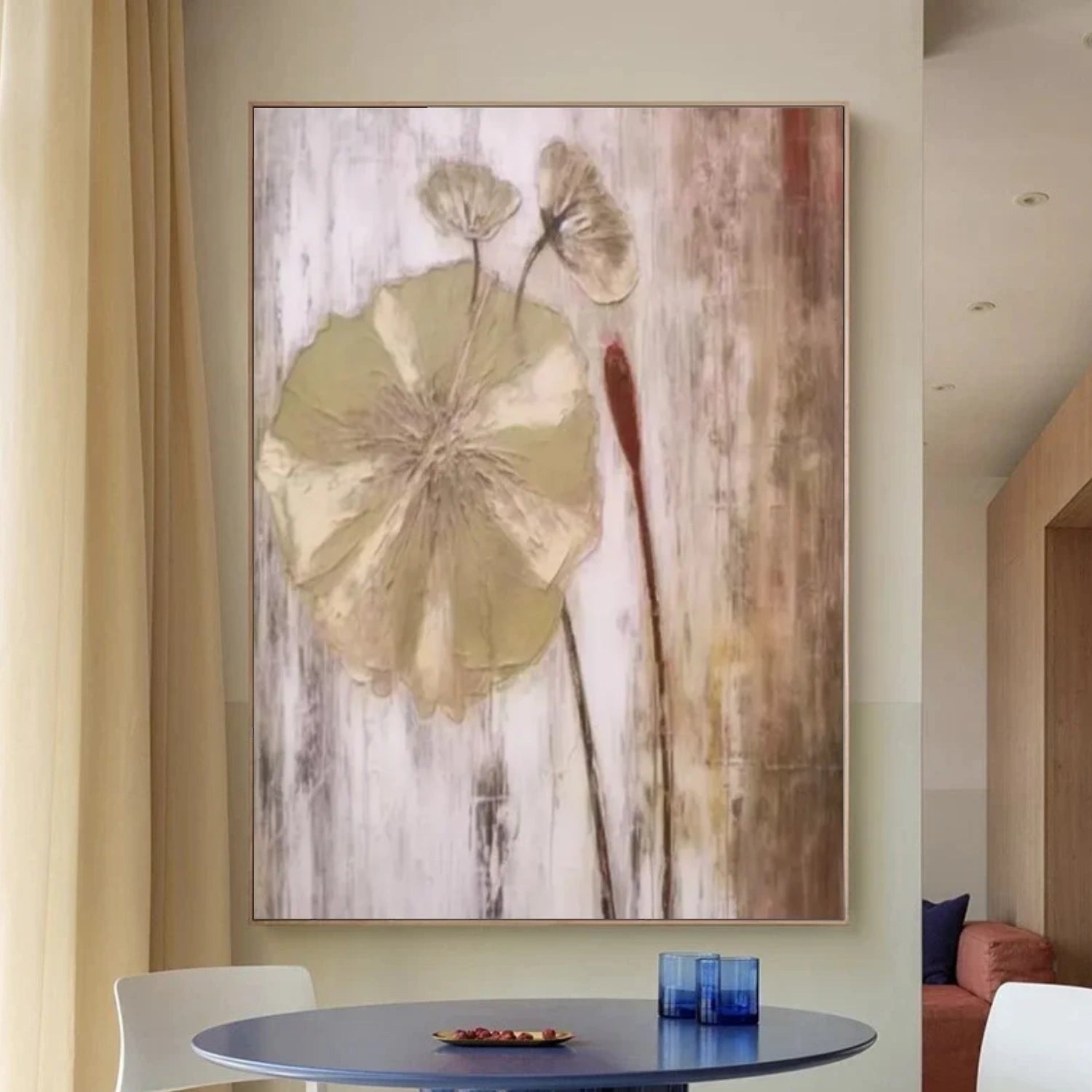 Flower & Tree Abstract Texture Canvas Art #FT 248