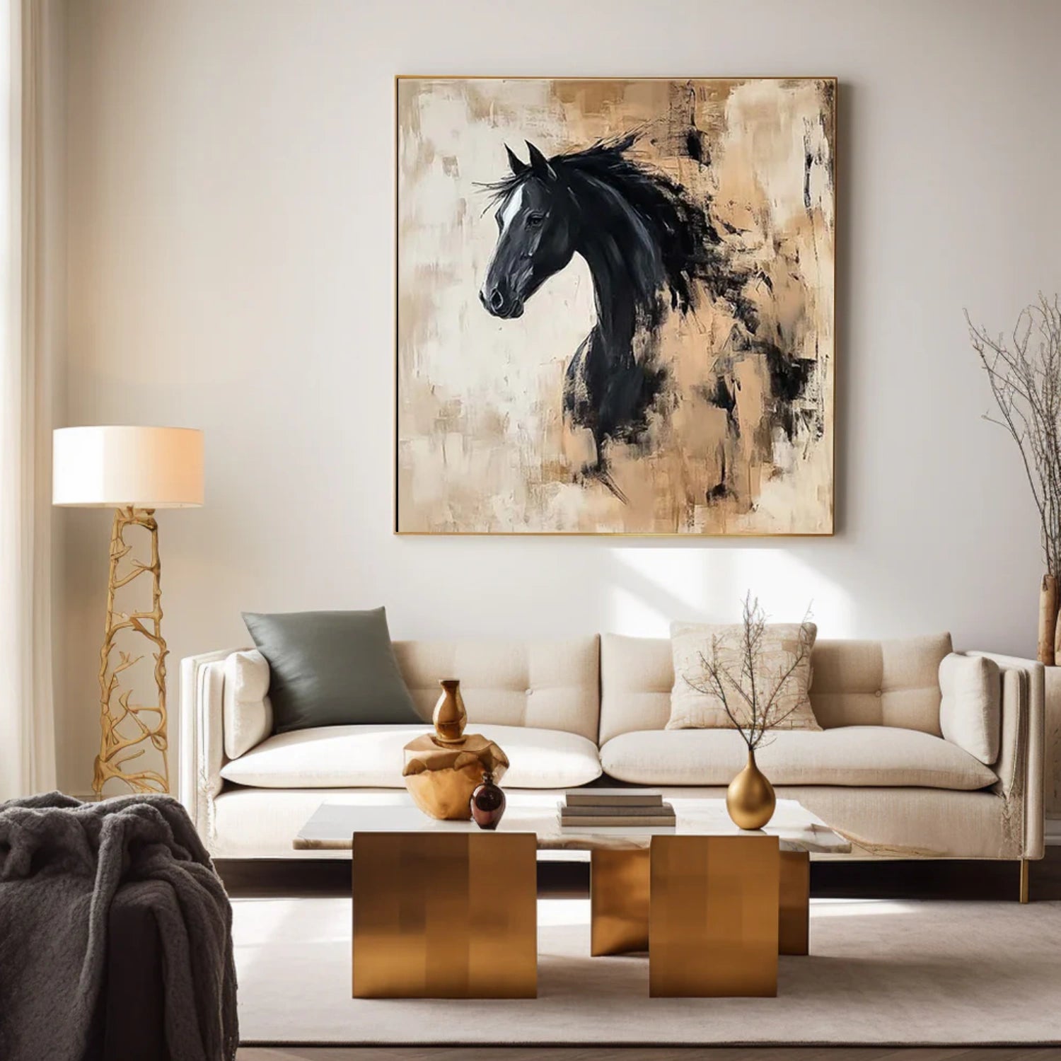 Abstract Animal Horse Canvas Art #AP191