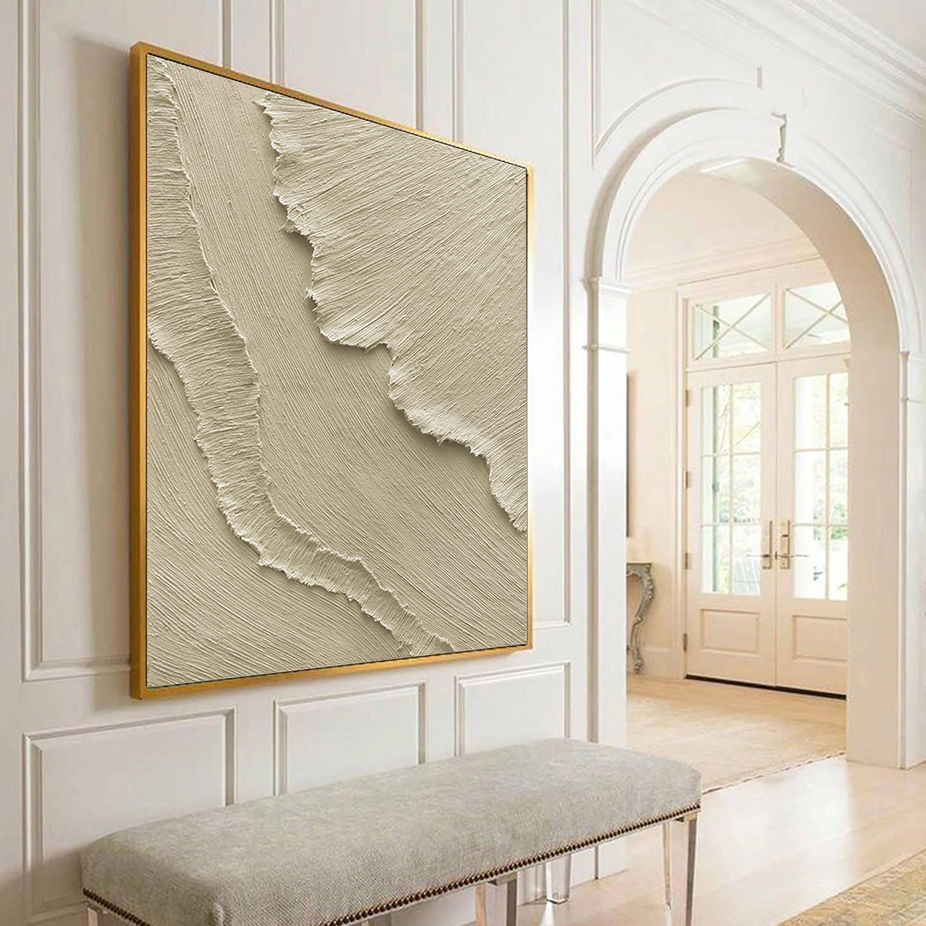 Beige Minimalist Textured Wall Art #MM034