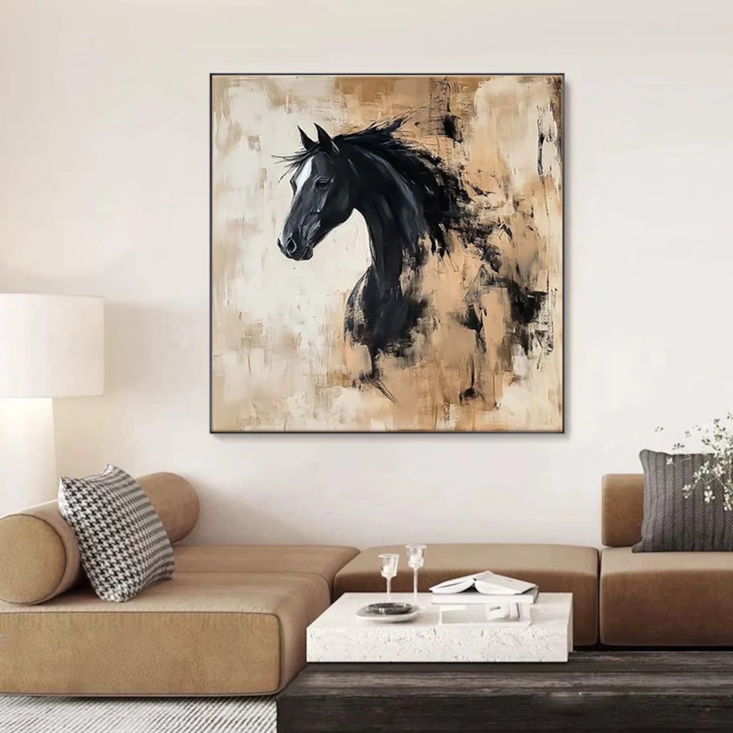 Abstract Animal Horse Canvas Art #AP191