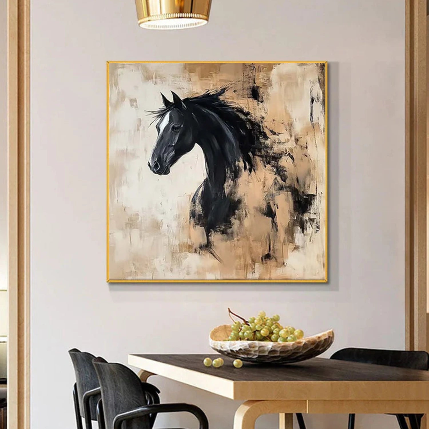 Abstract Animal Horse Canvas Art #AP191