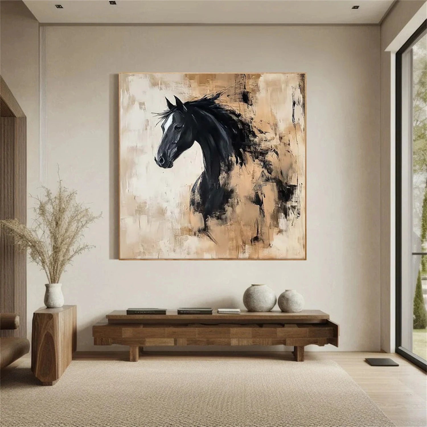 Abstract Animal Horse Canvas Art #AP191