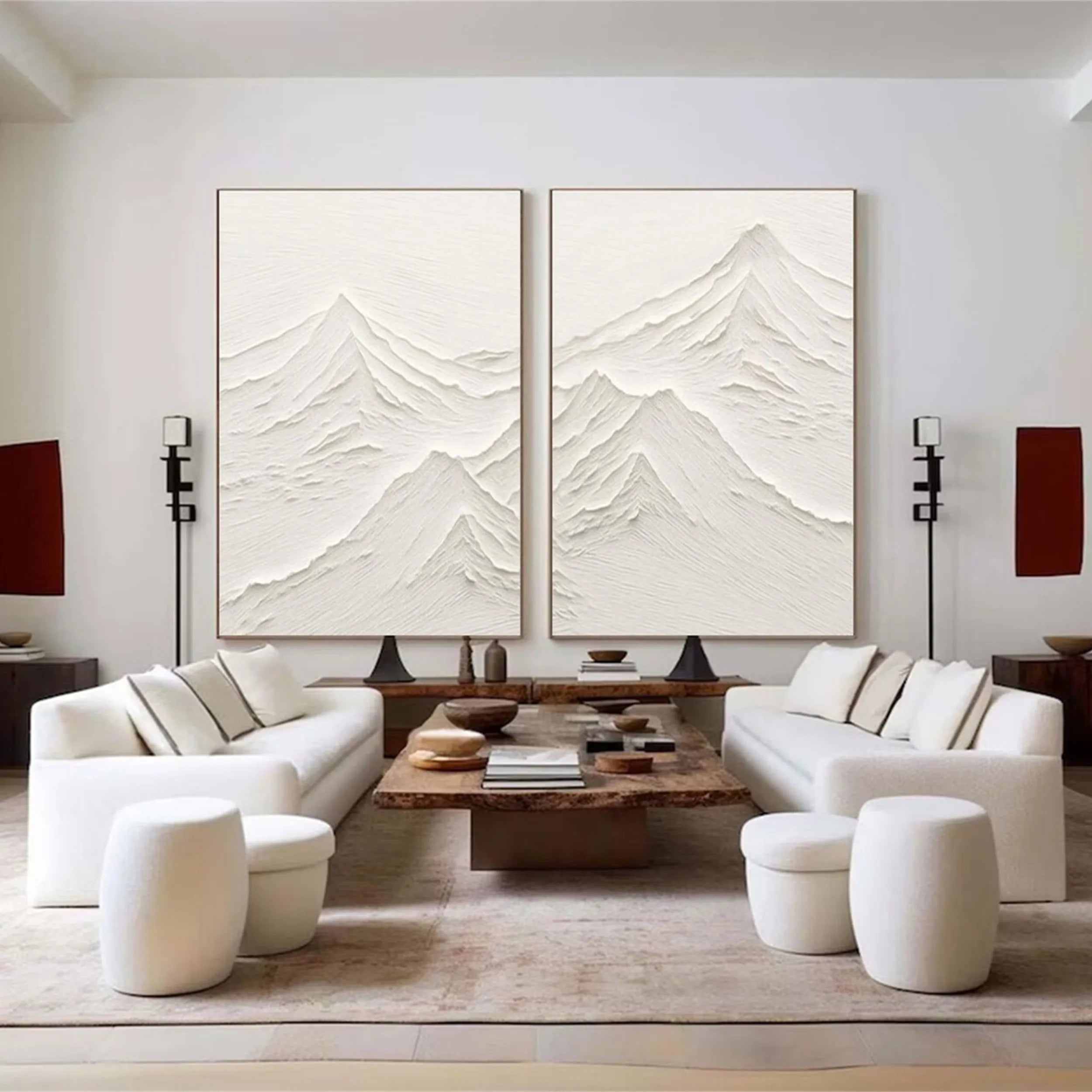 Plaster Art Minimalist Textured Paintings Set of 2 #MM265