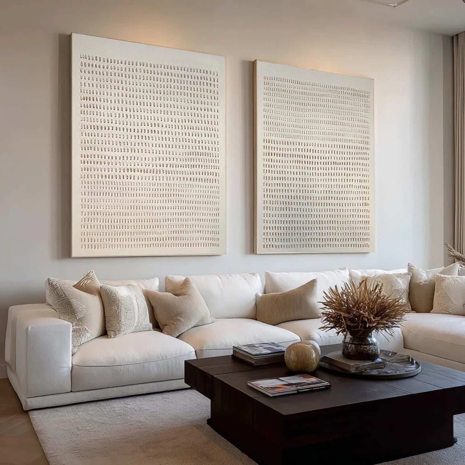 Beige & Brown Abstract Texture Set of 2 #BB195