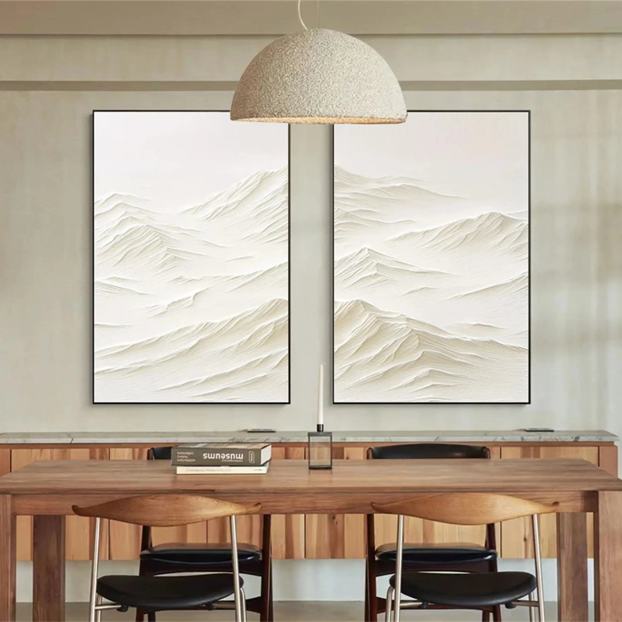 Plaster Art Minimalist Textured Paintings Set of 2 #MM187