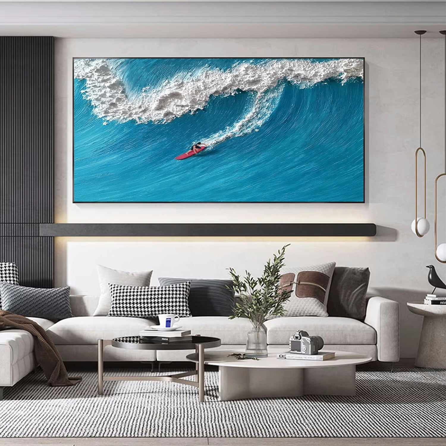 Surfing Sport Texture Canvas Painting #SA021