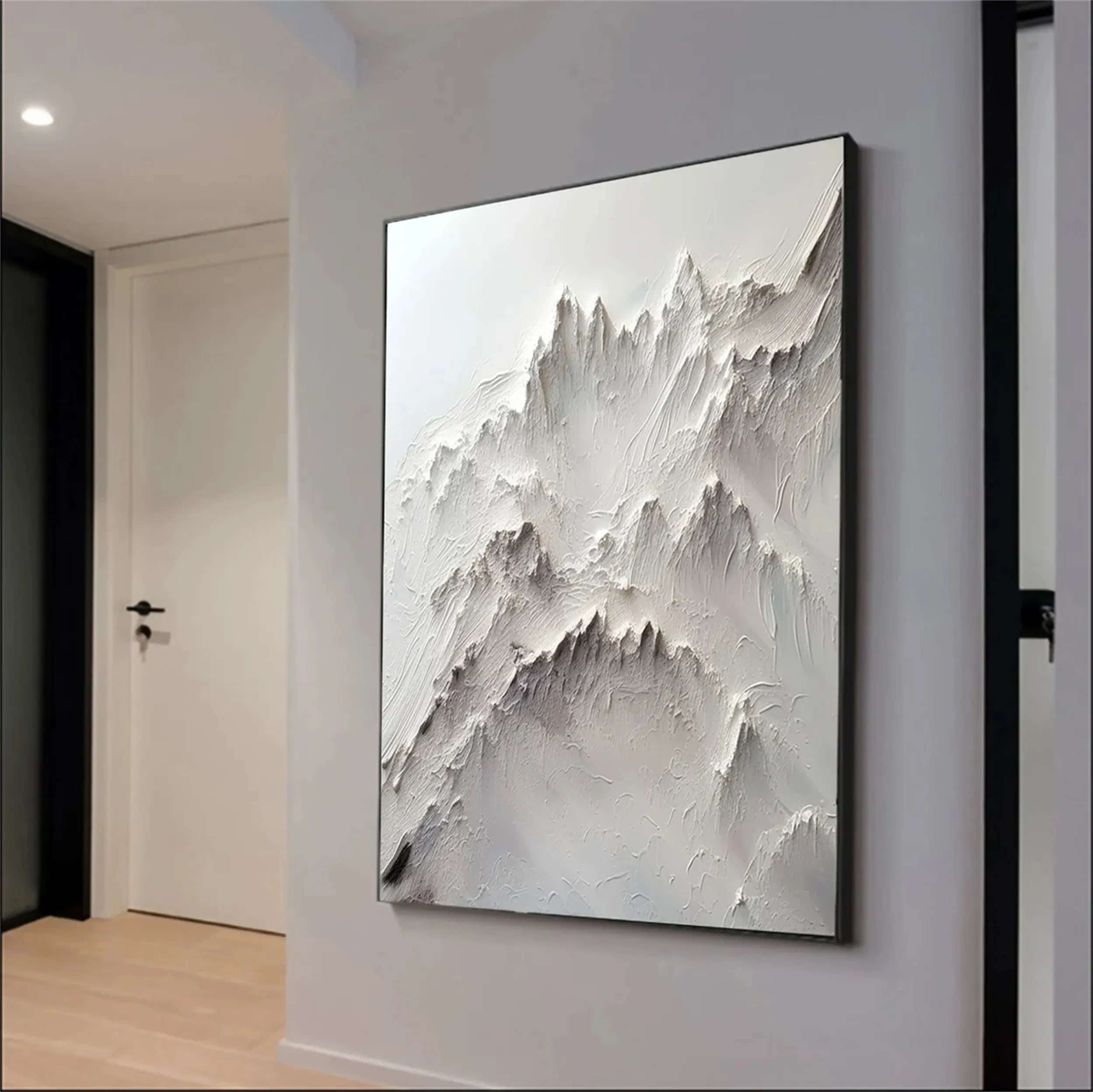 White Minimalist Textured Painting Canvas MM238