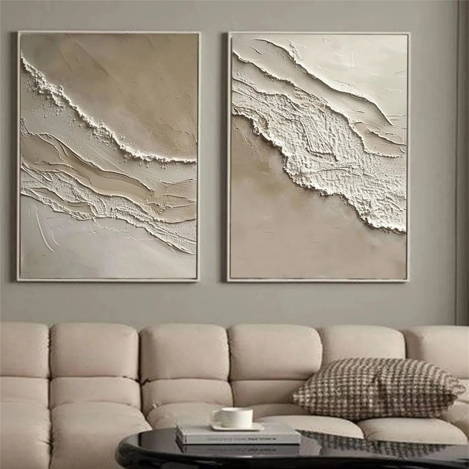 Frameless(Stretched Only)Ocean And Sky Painting Set of 2#OS 203
