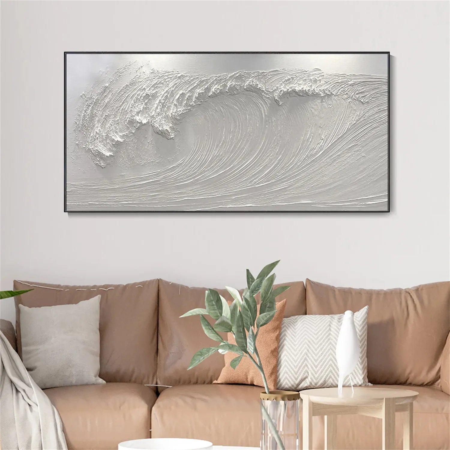 White Minimalist Textured Painting Canvas #MM270