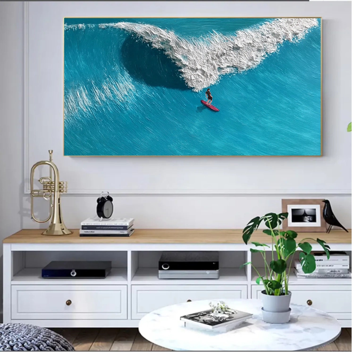 Surfing Sport Texture Canvas Painting #SA019