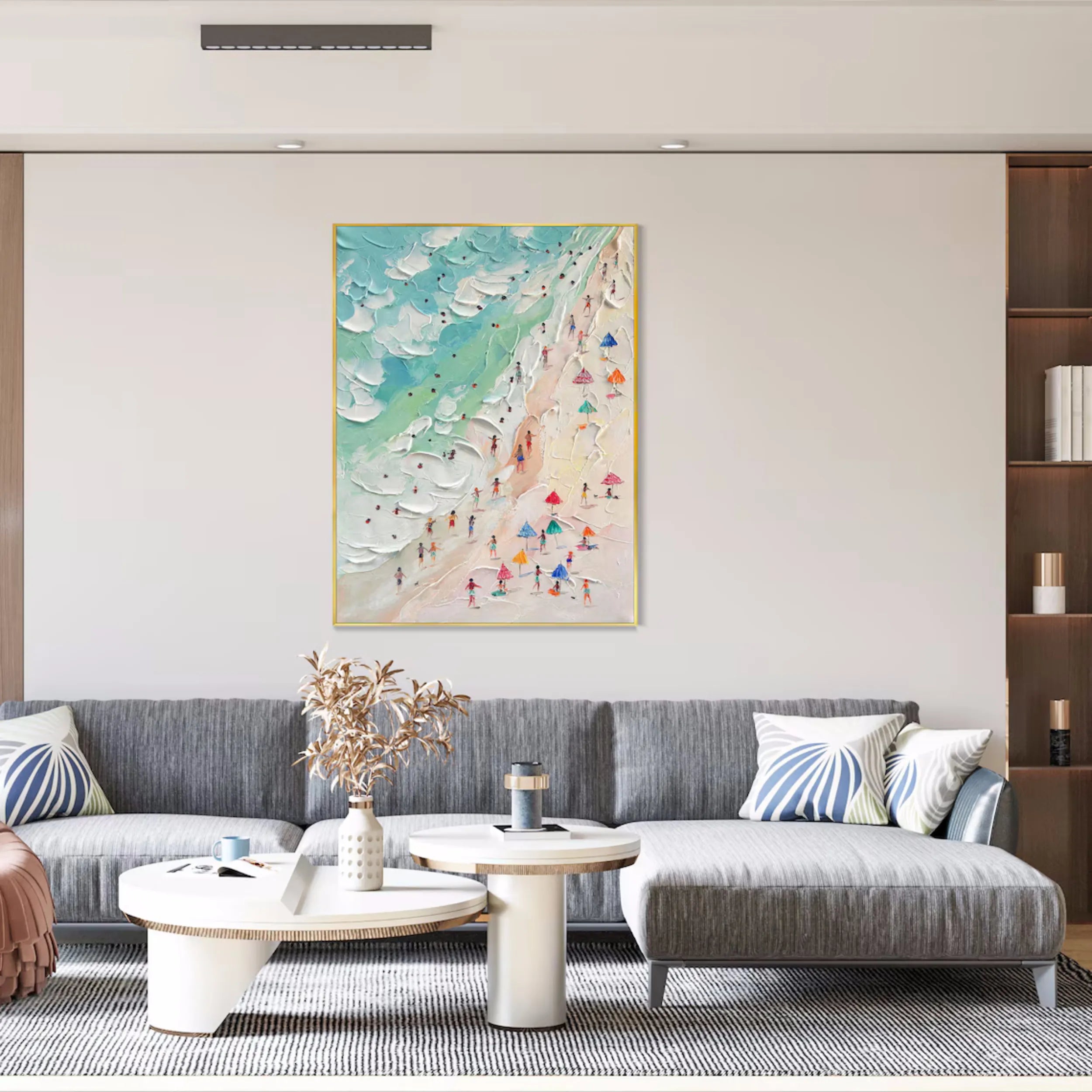 Seascape and Snowy Peak Painting #SP003