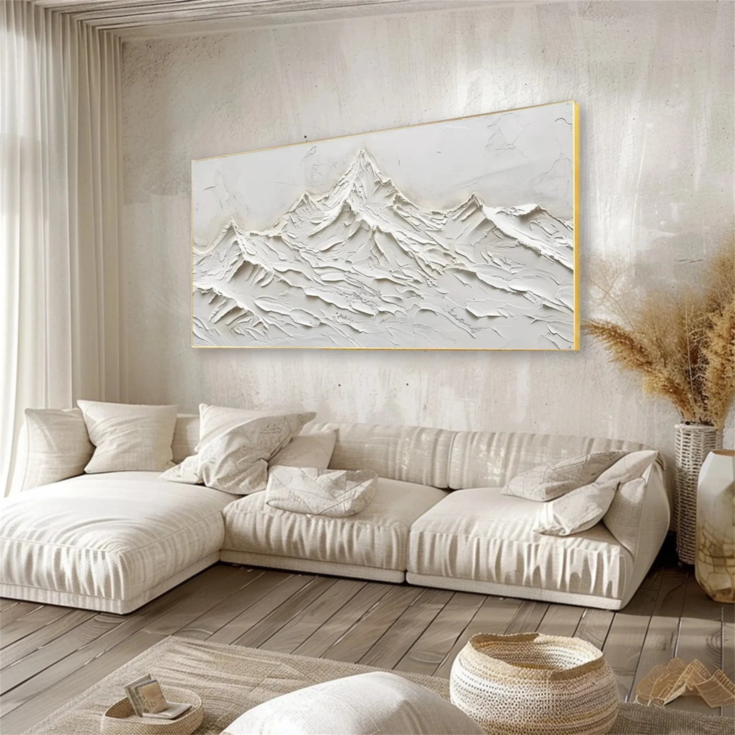 White Minimalist Textured Painting Canvas #MM246