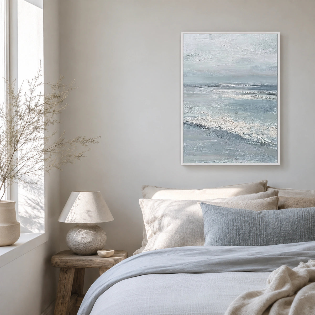 Ocean And Sky Abstract Texture Canvas Art #OS448