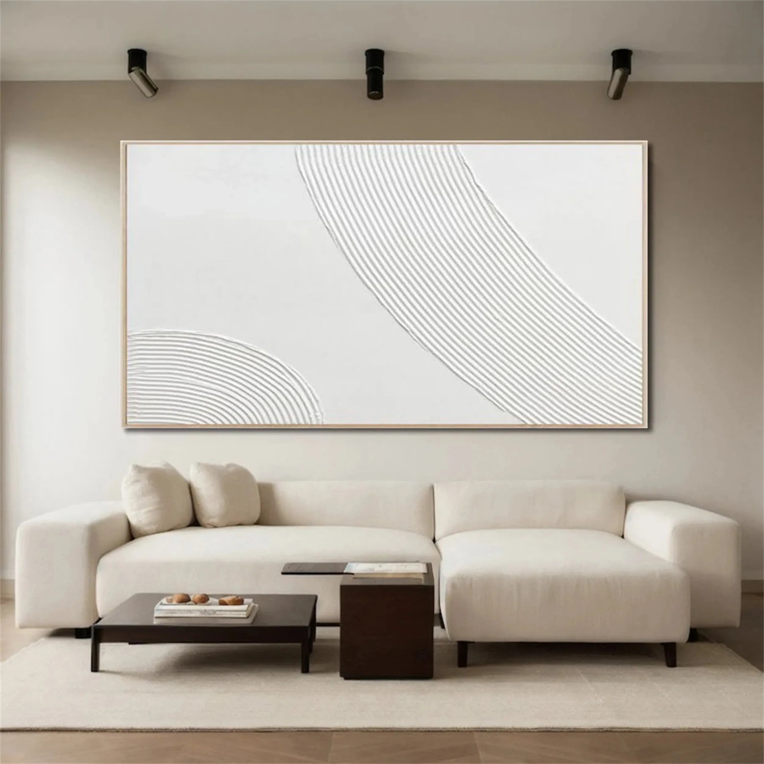White Minimalist Textured Painting Canvas #MM204