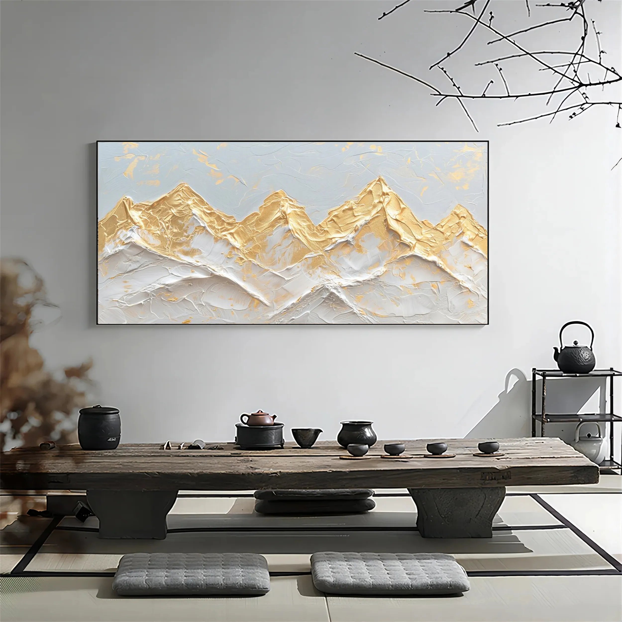 Mountain Landscape Abstract Textured Wall Art #MM198