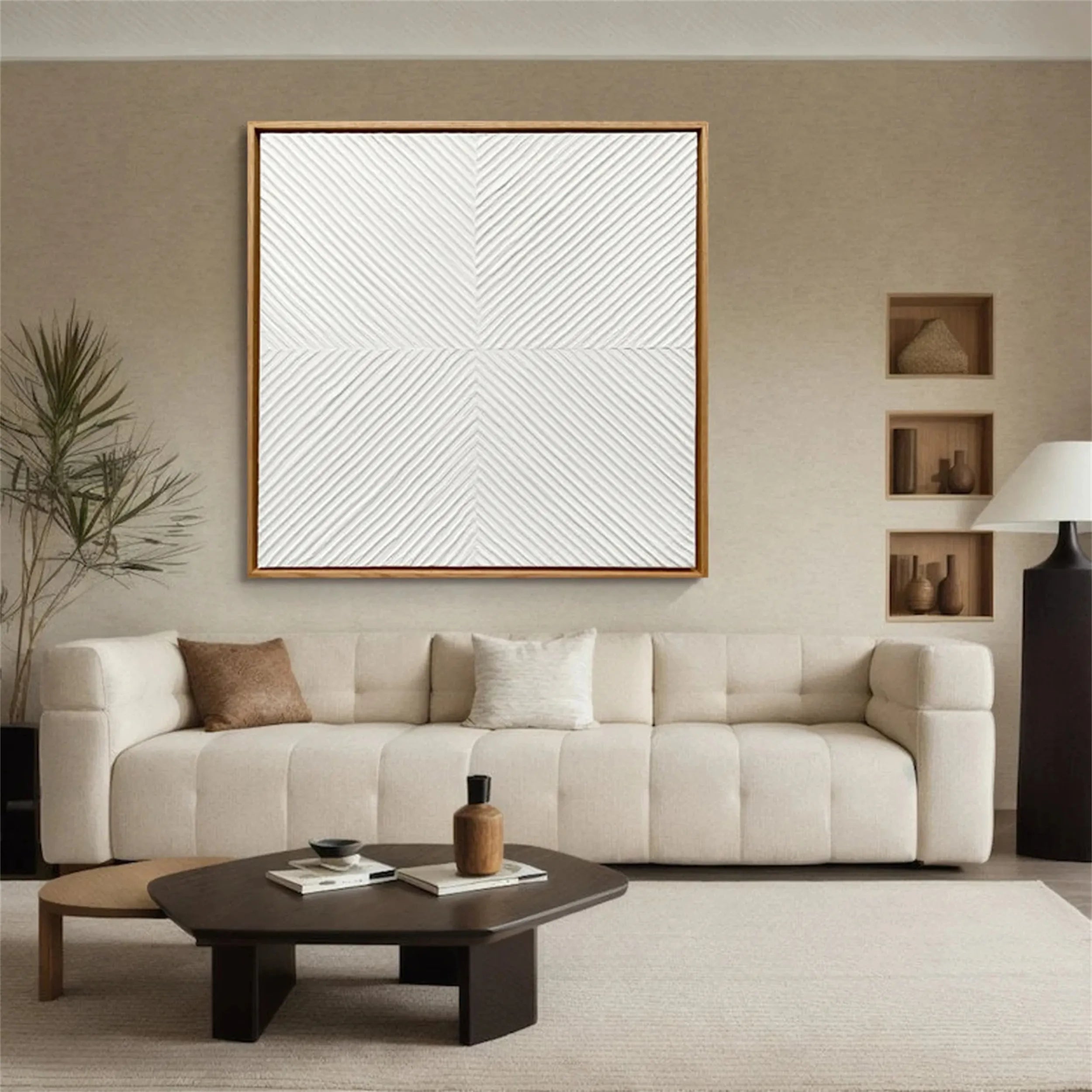 White Minimalist Textured Painting Canvas #MM205
