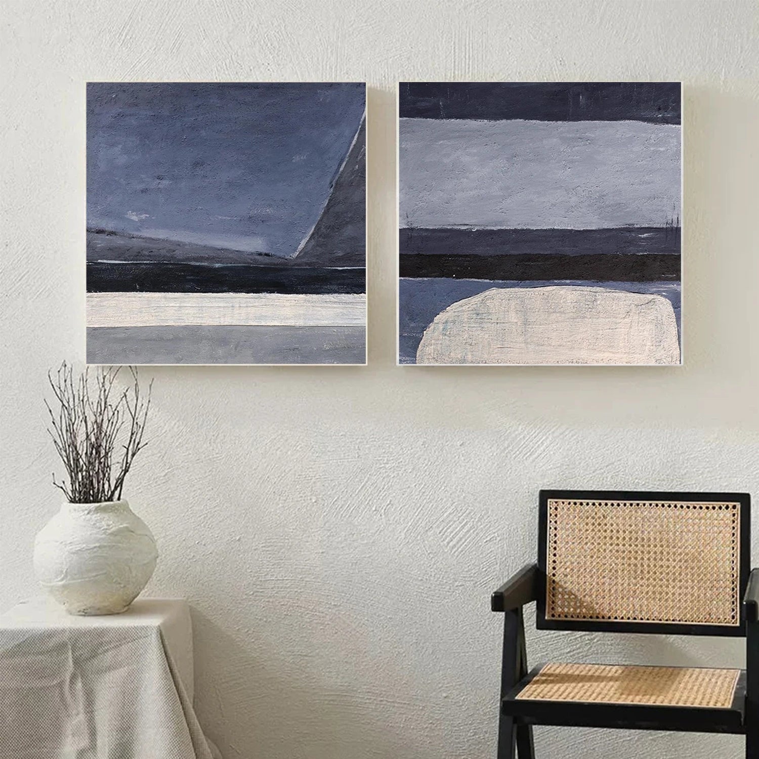 Abstract Square Set of 2 Wall Art #AB 499