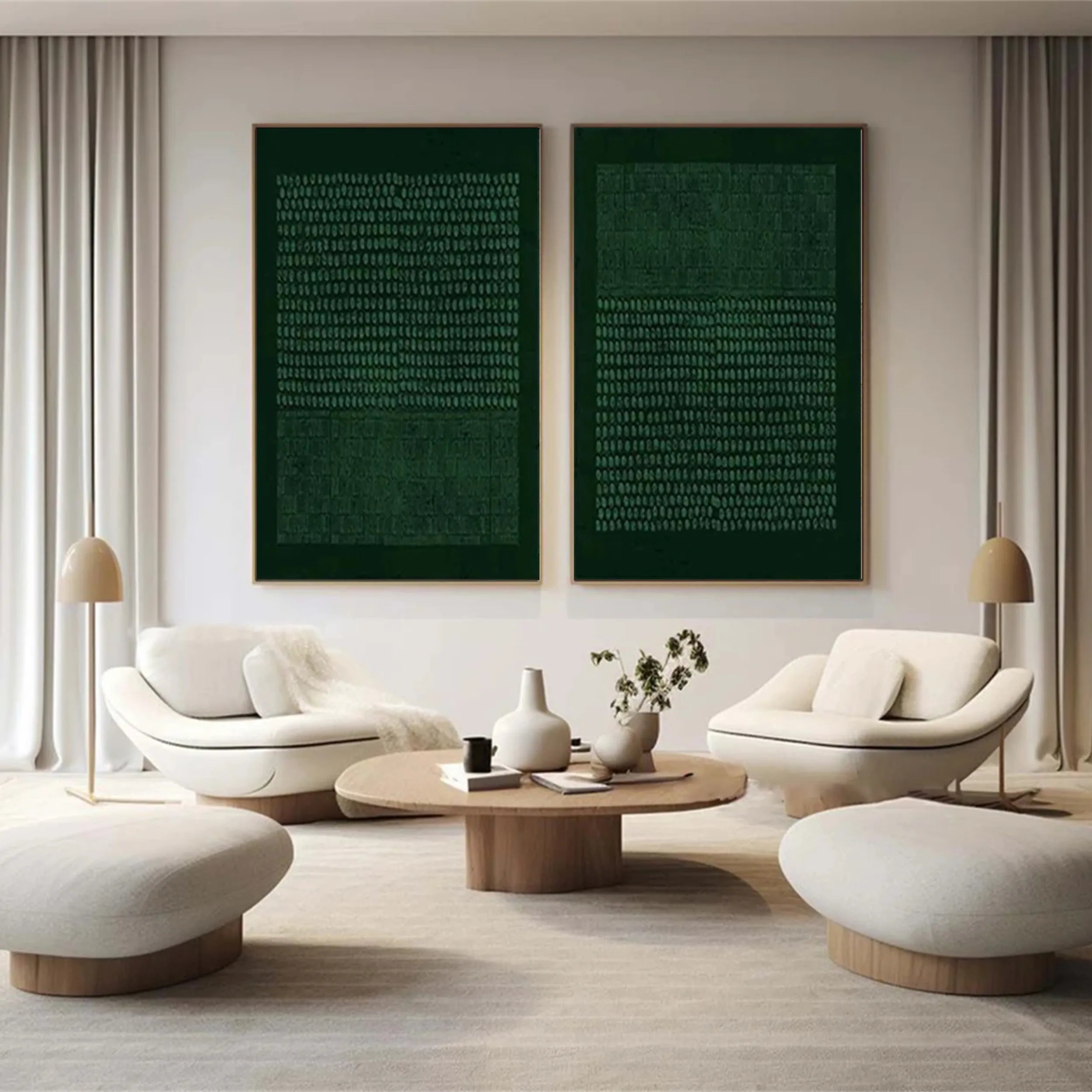 Blue & Green Abstract Set of 2 #BG023
