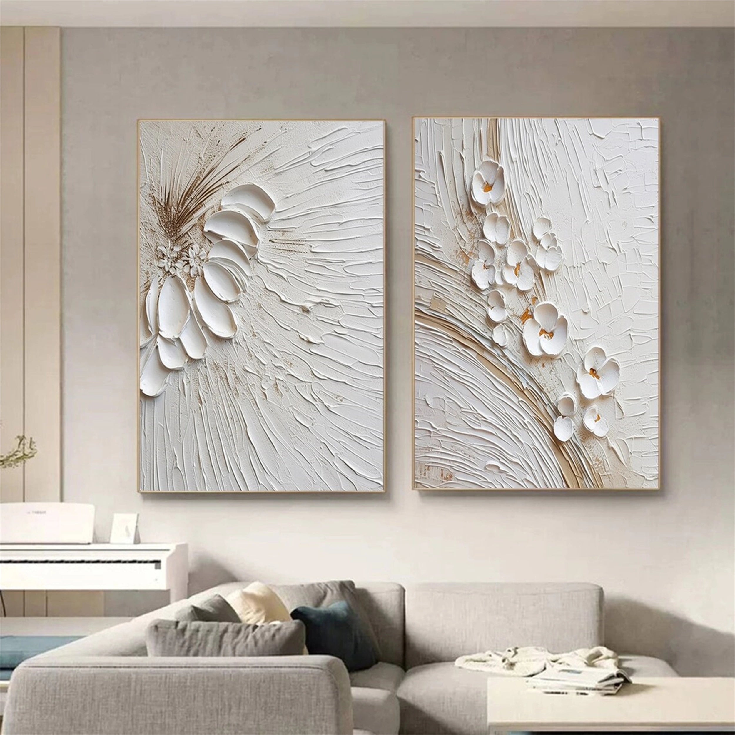 #CL-Custom Color Flower And Tree Painting Set of 2 #FT 038