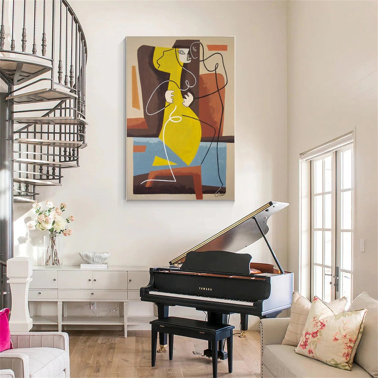 Colorful Abstract Portrait Texture Wall Art #PT009