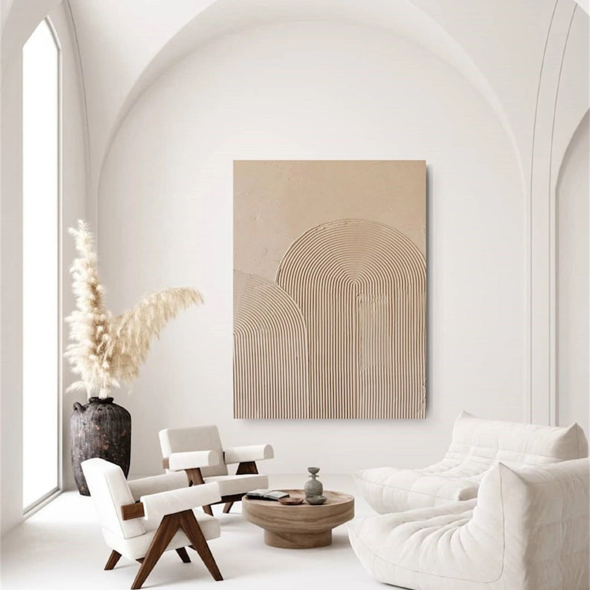 Beige & Brown Abstract #BB073
