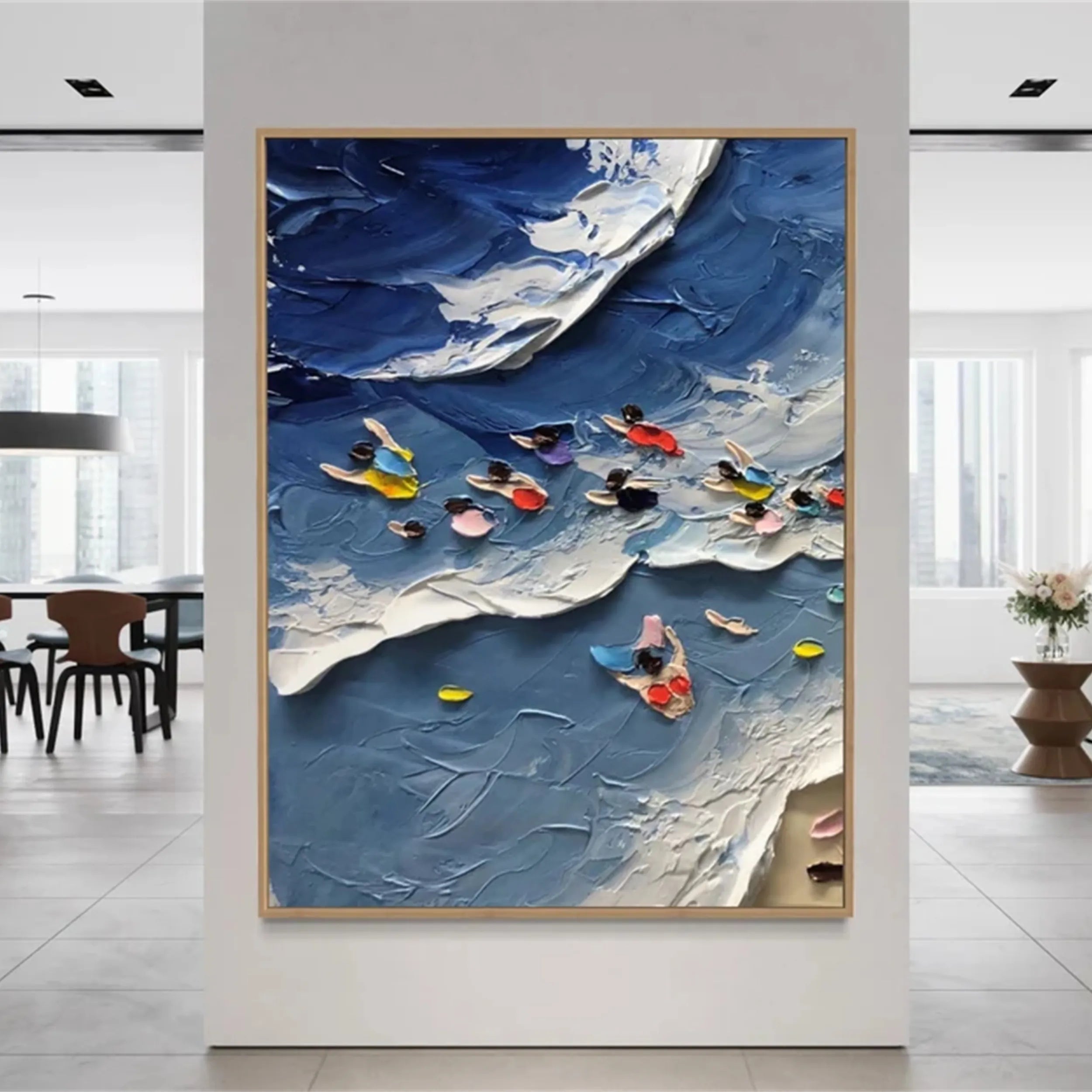 Seascape and Snowy Peak Painting #SP029