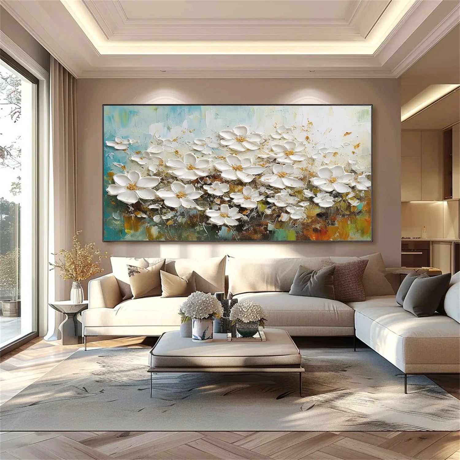 Flower And Tree Abstract Texture Canvas Art #FT 227