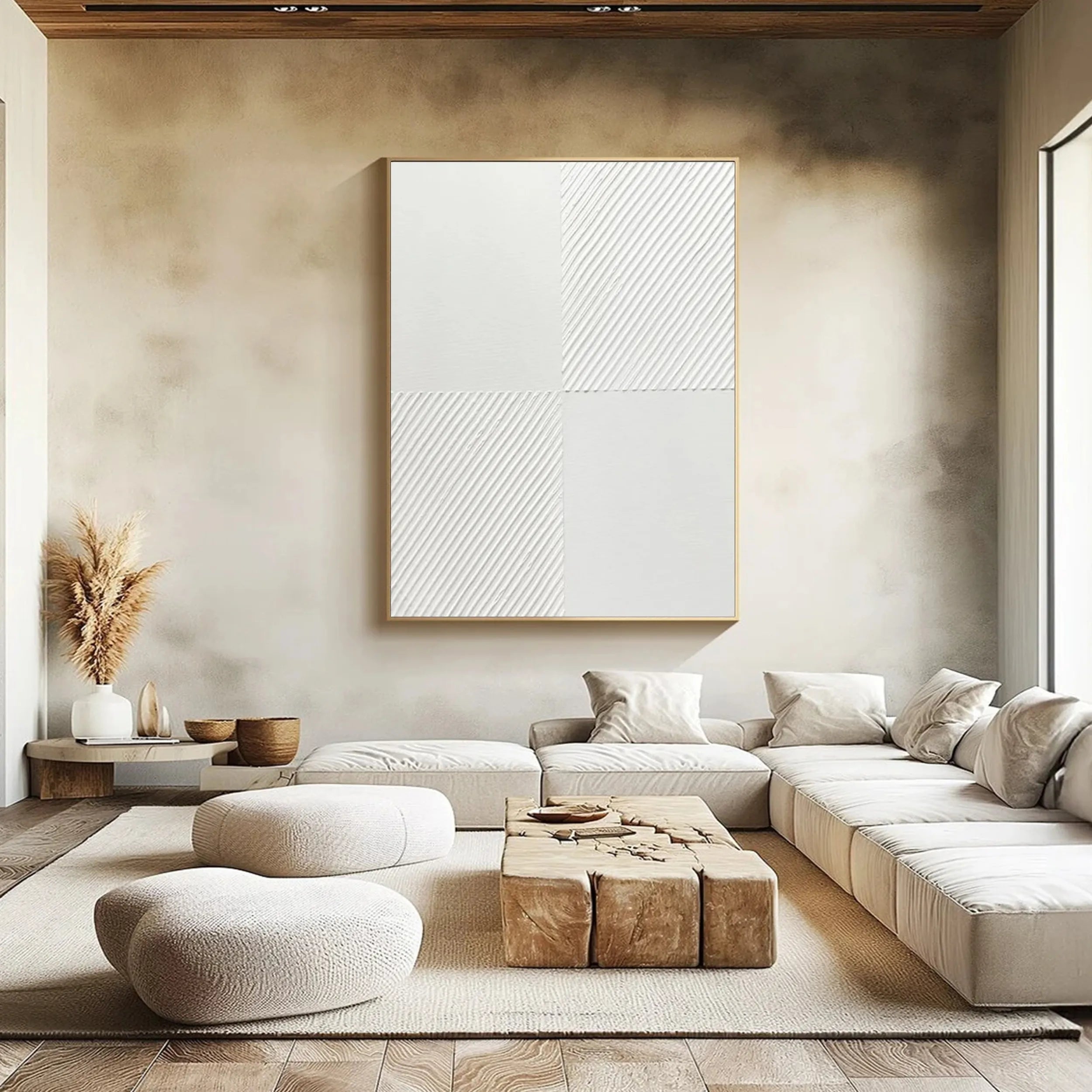 White Minimalist Textured Painting Canvas #MM201