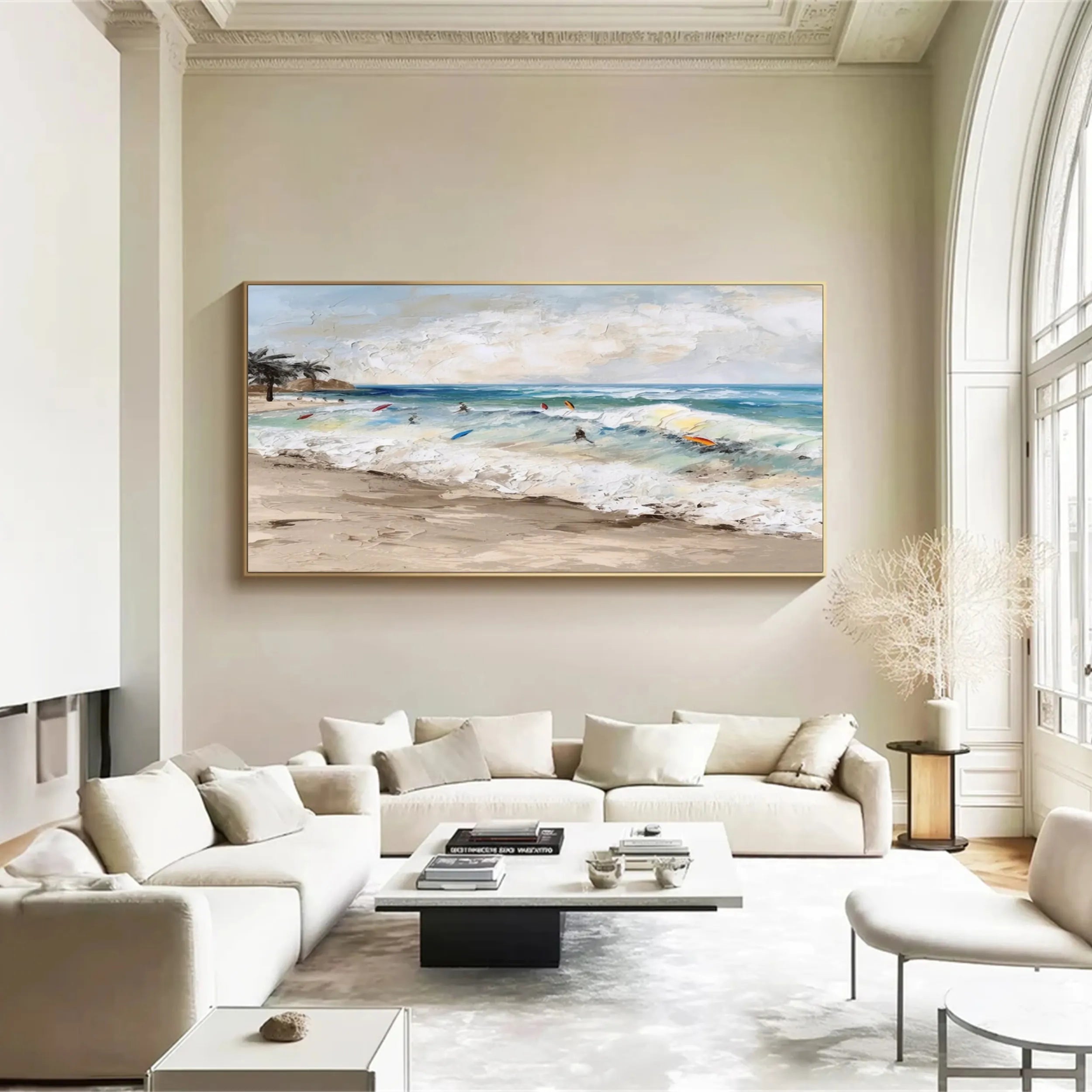 Seascape and Snowy Peak Painting #SP004
