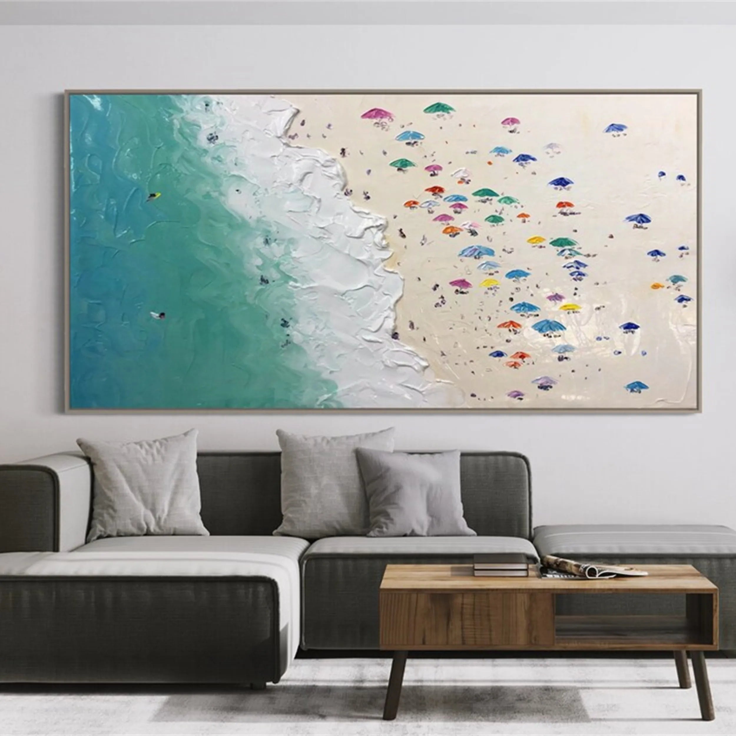 Seascape and Snowy Peak Painting #SP011