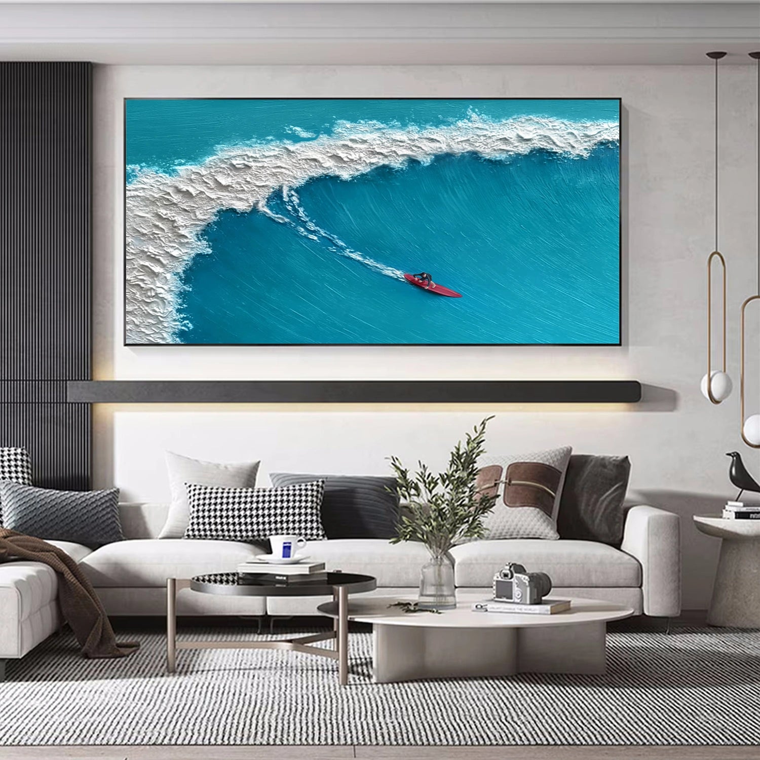 Surfing Sport Texture Canvas Painting #SA020