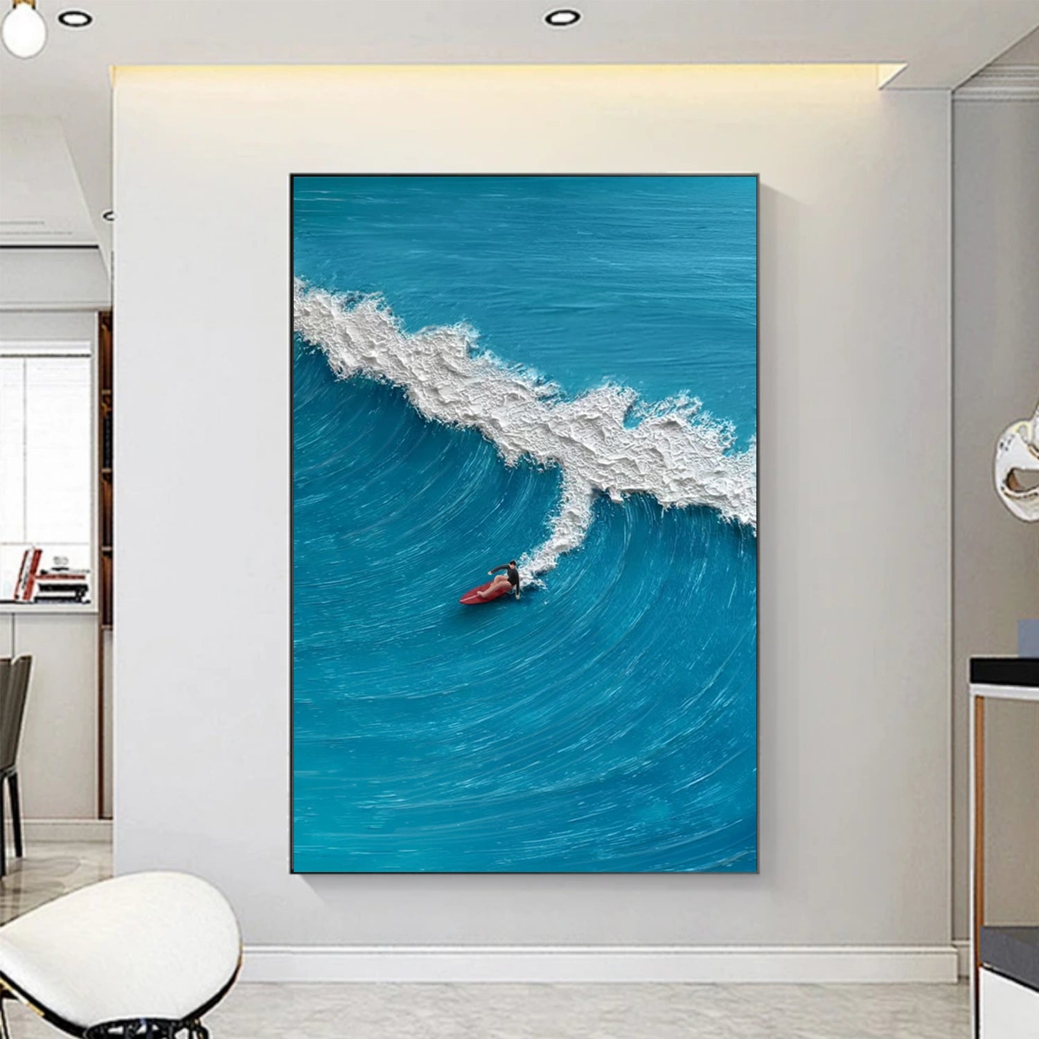 Surfing Sport Texture Canvas Painting #SA023