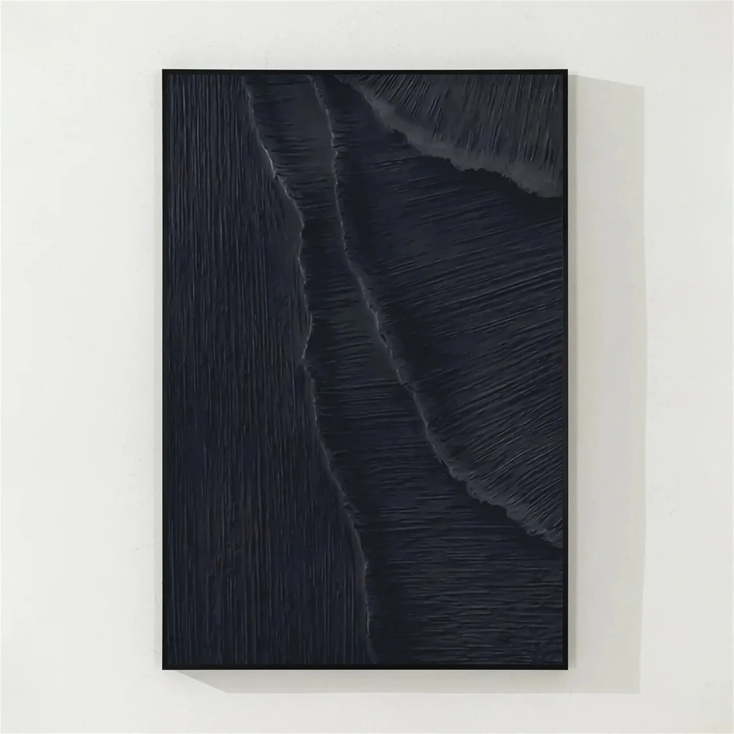 Black Plaster Art Minimalist Textured Painting #MZ099