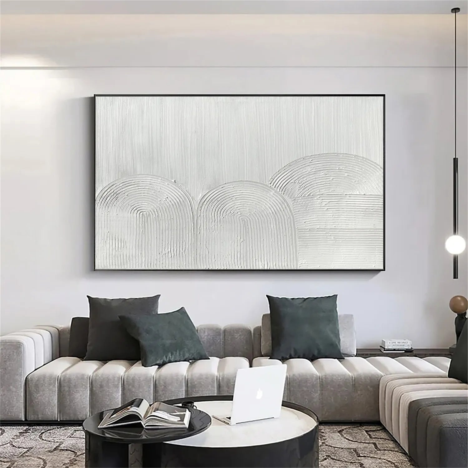 White Minimalist Textured Painting Canvas #MM280