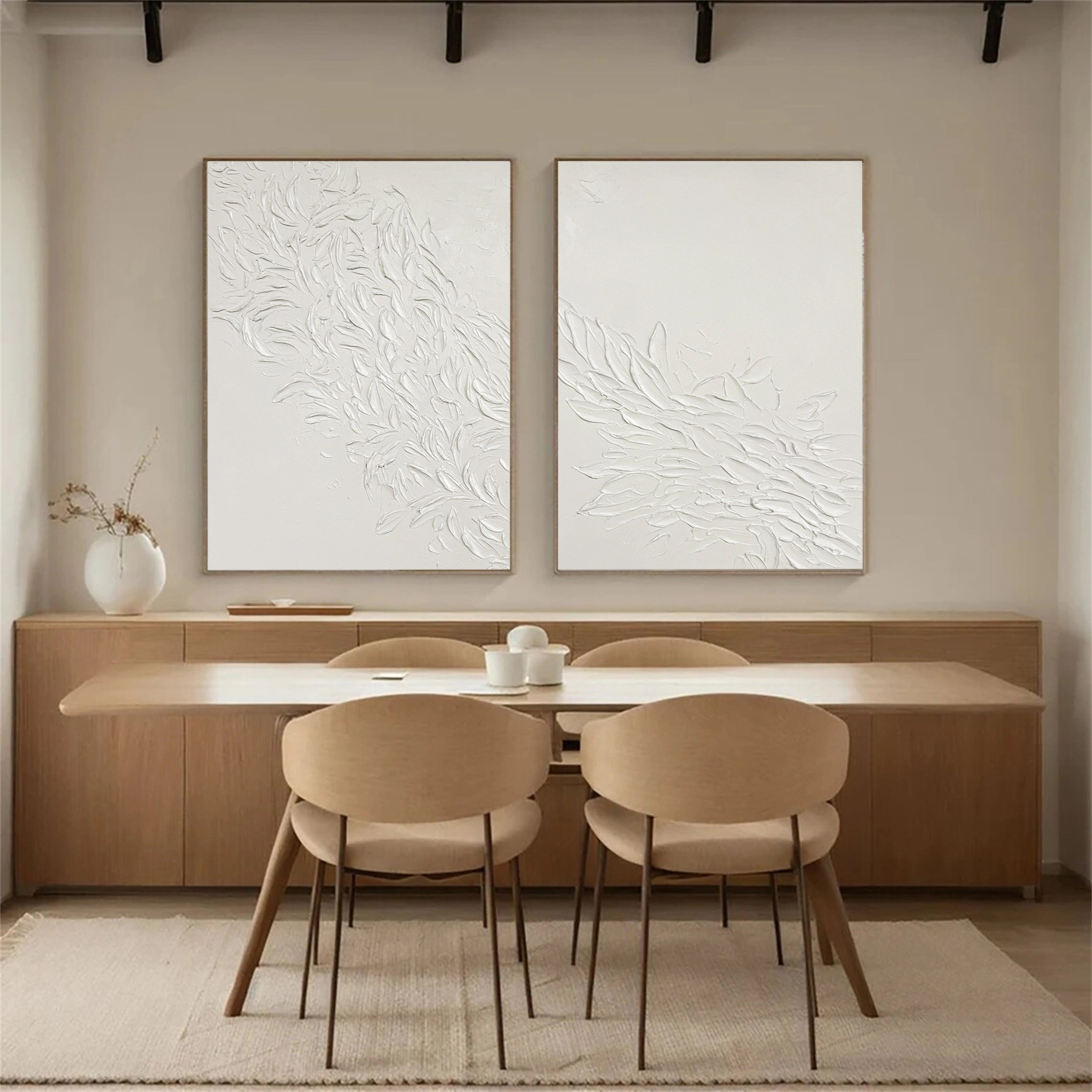Plaster Art Minimalist Textured Paintings Set of 2 #MM163