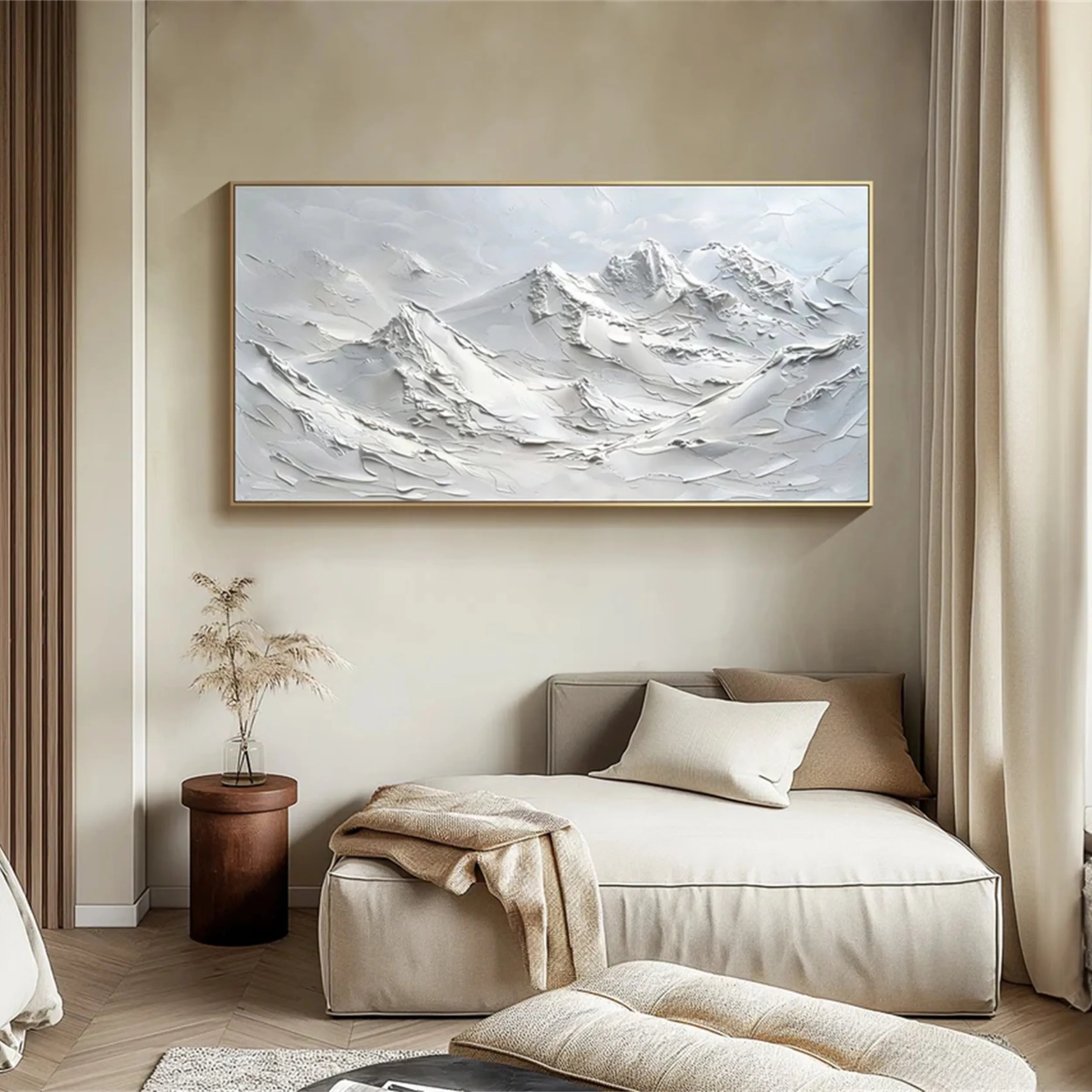 White Minimalist Textured Painting Canvas #MM240