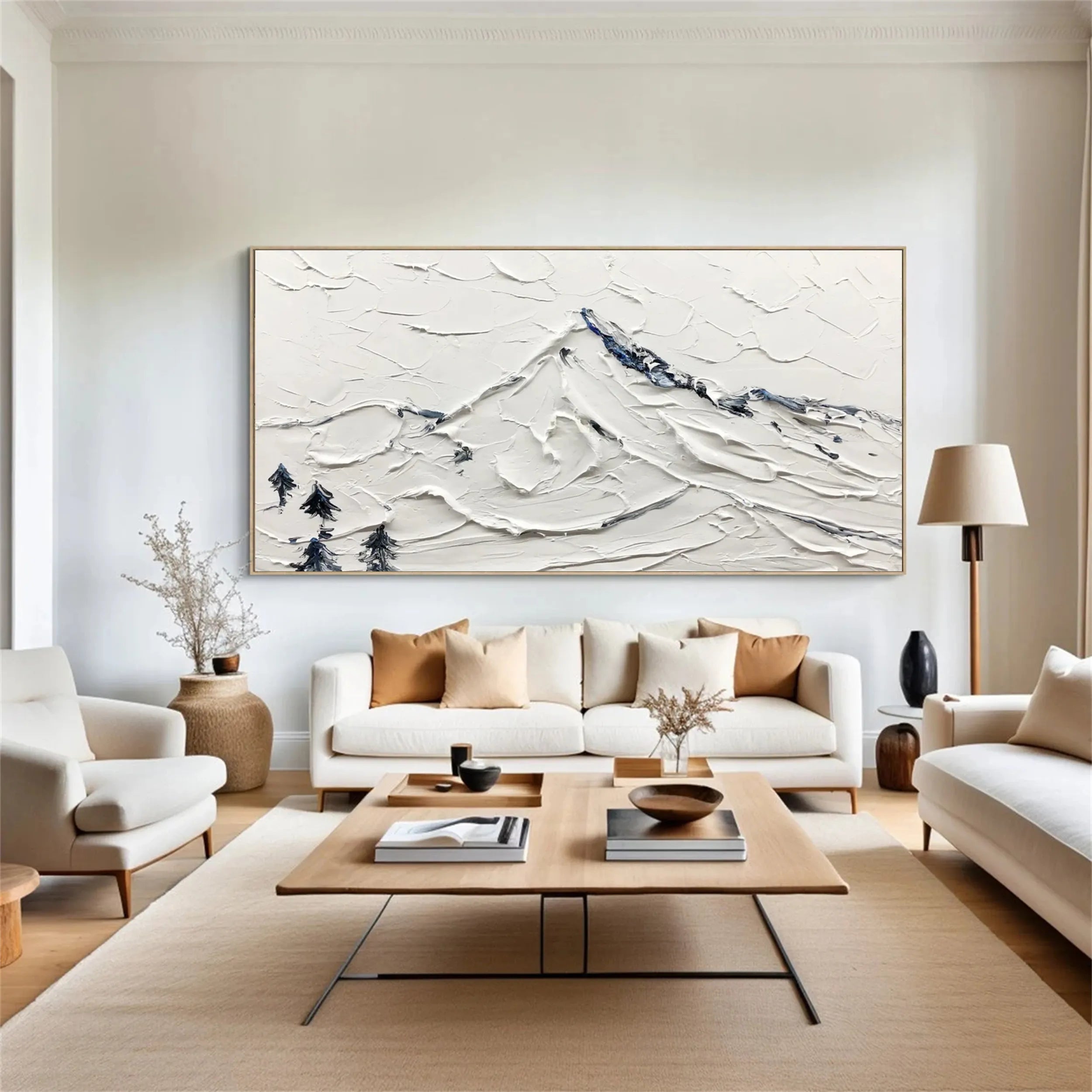 White Minimalist Textured Painting Canvas #MM236