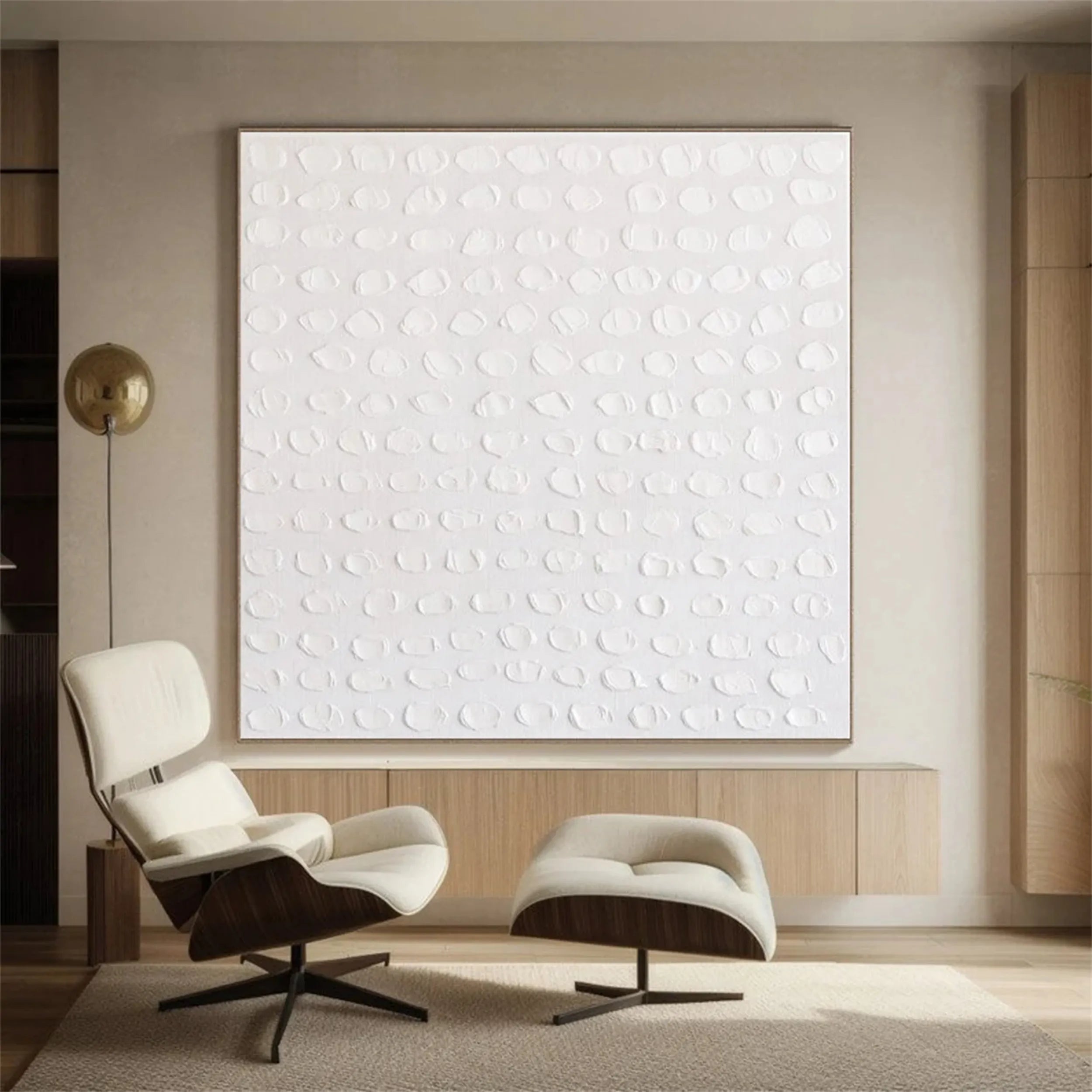 White Minimalist Textured Painting Canvas #MM200