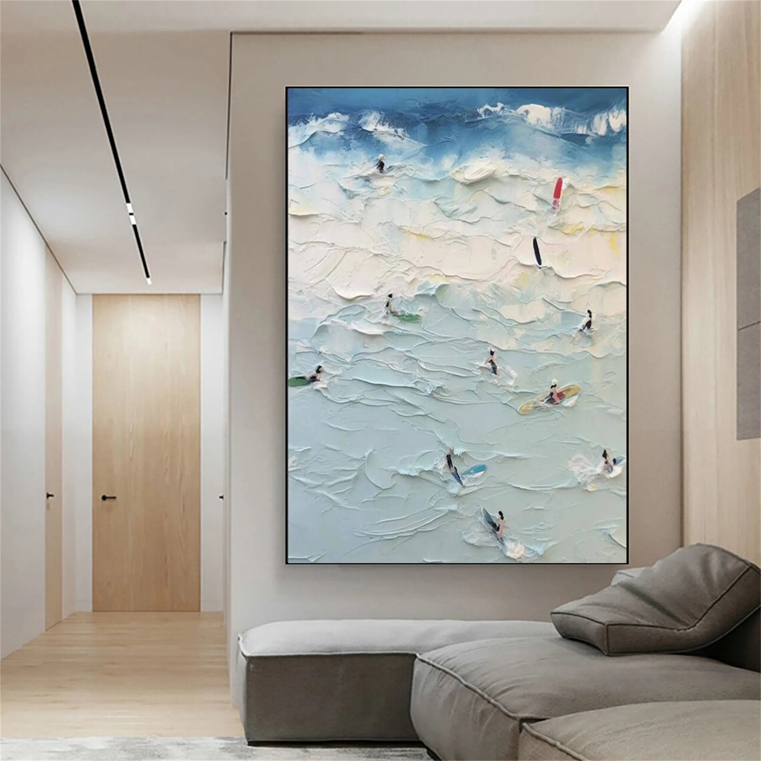 Seascape and Snowy Peak Painting #SP015