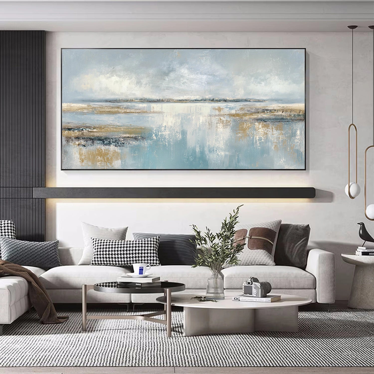 Blue & Green Abstract Wall Art #BG135