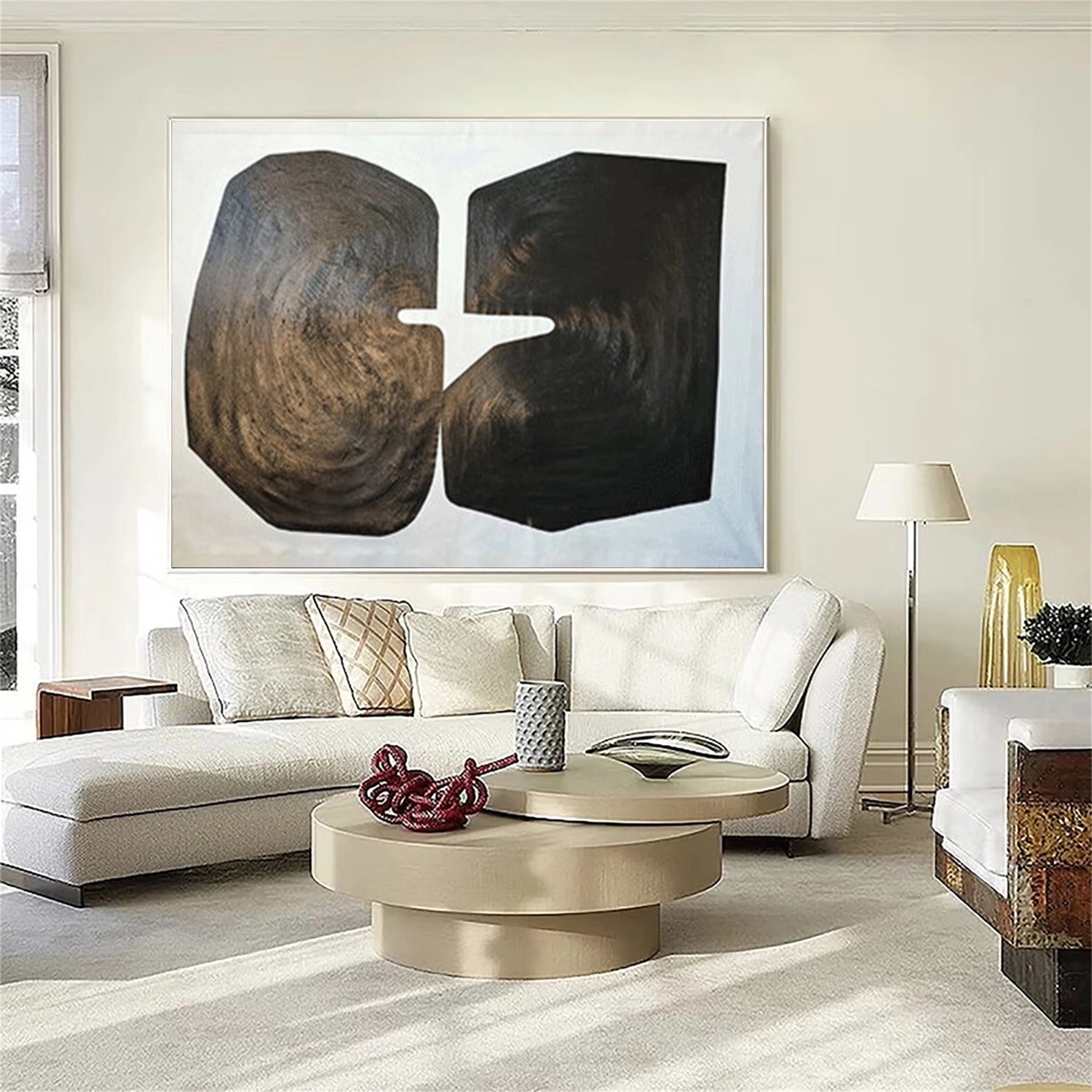 Black White Textured Minimalist Wall Art #MZ077