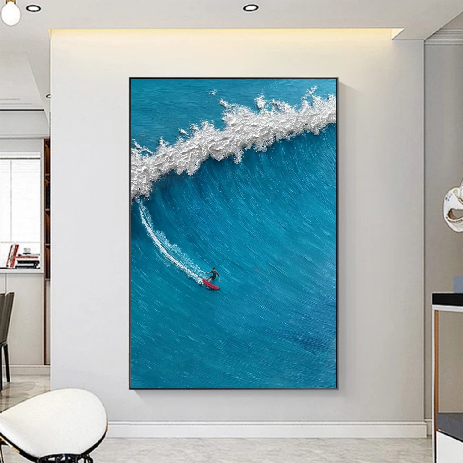 Surfing Sport Texture Canvas Painting #SA022