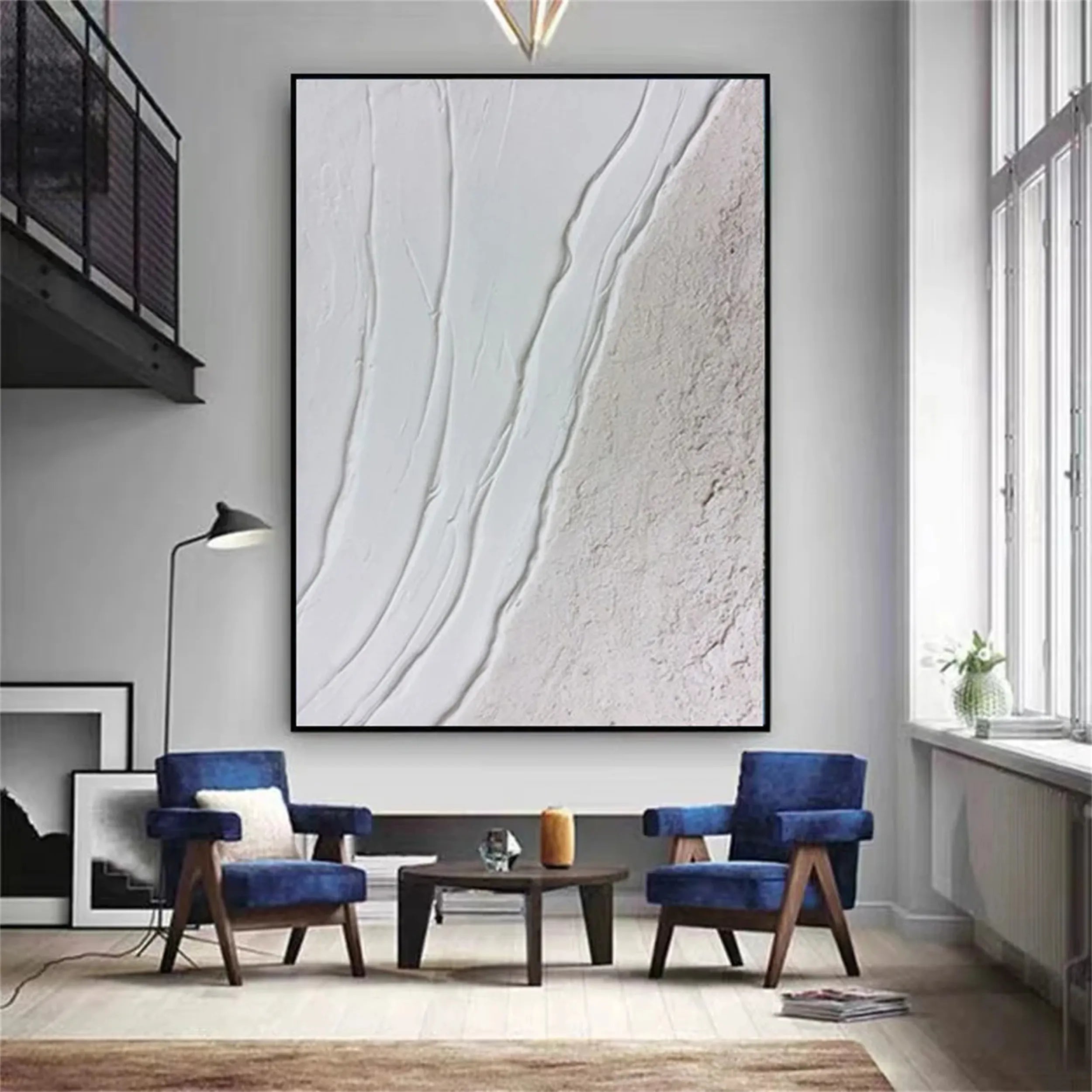White Minimalist Textured Painting Canvas #MM170