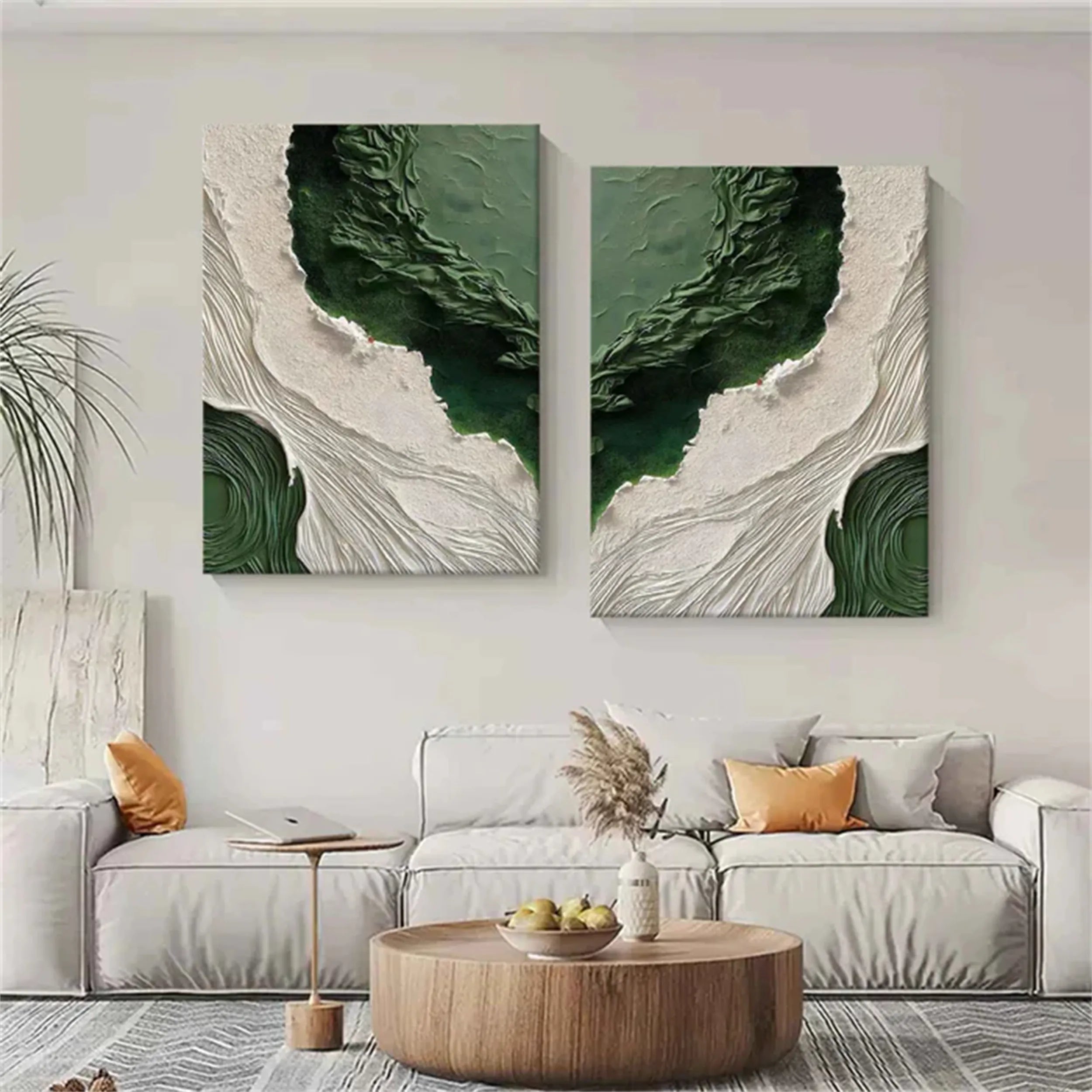 Blue & Green Abstract Set of 2 #BG061