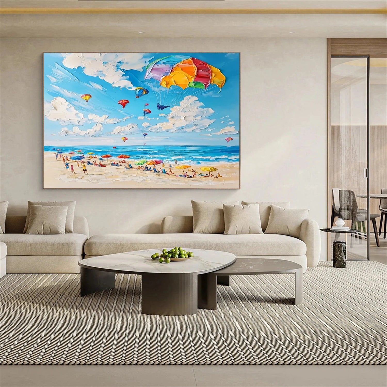 Seascape and Snowy Peak Painting #SP057