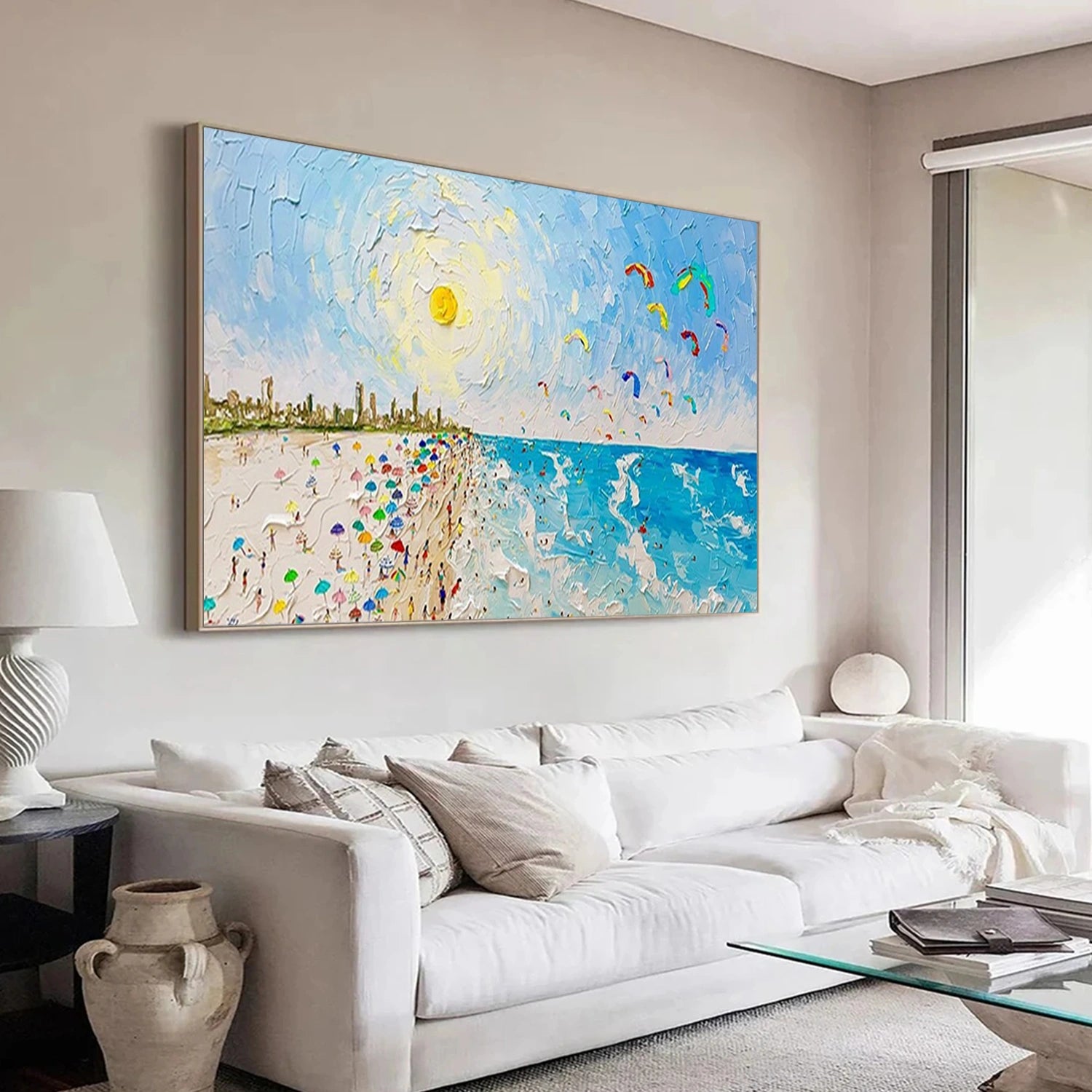 Seascape and Snowy Peak Painting #SP059