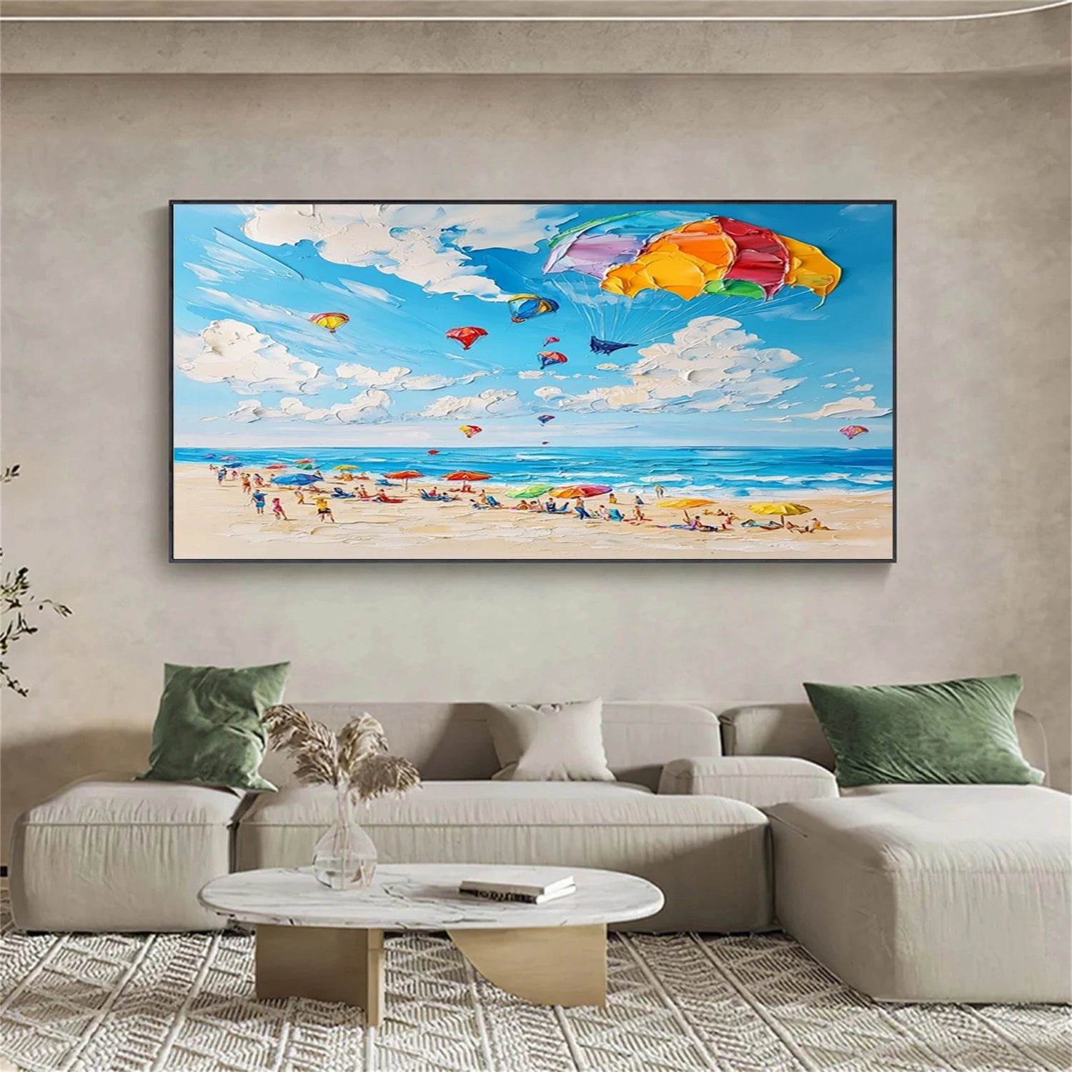 Seascape and Snowy Peak Painting #SP057