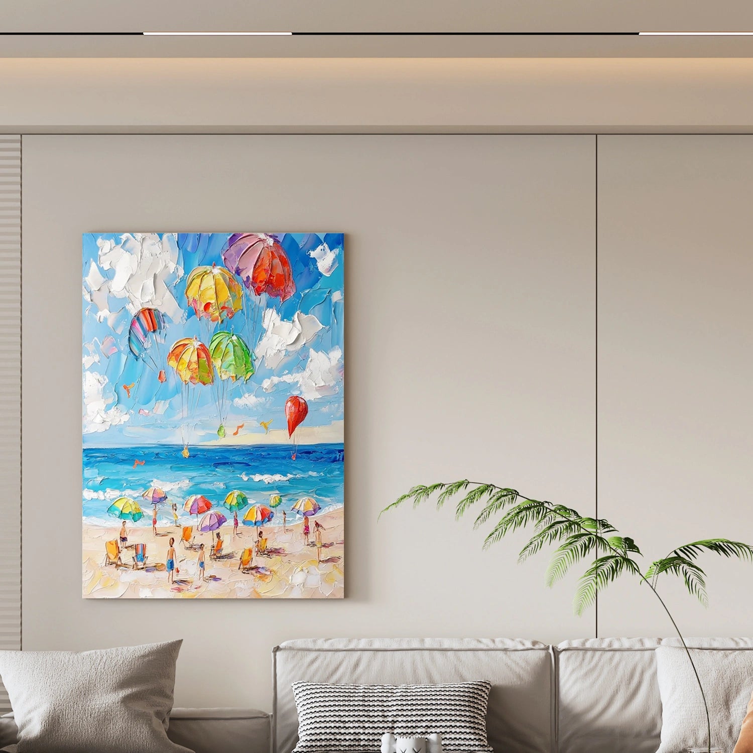 Seascape and Snowy Peak Painting #SP055