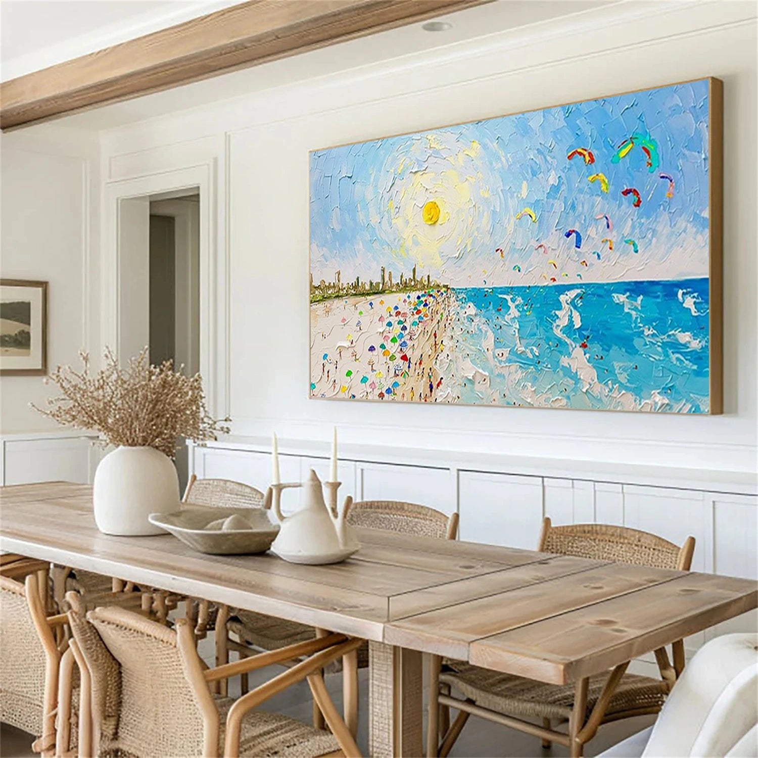 Seascape and Snowy Peak Painting #SP059