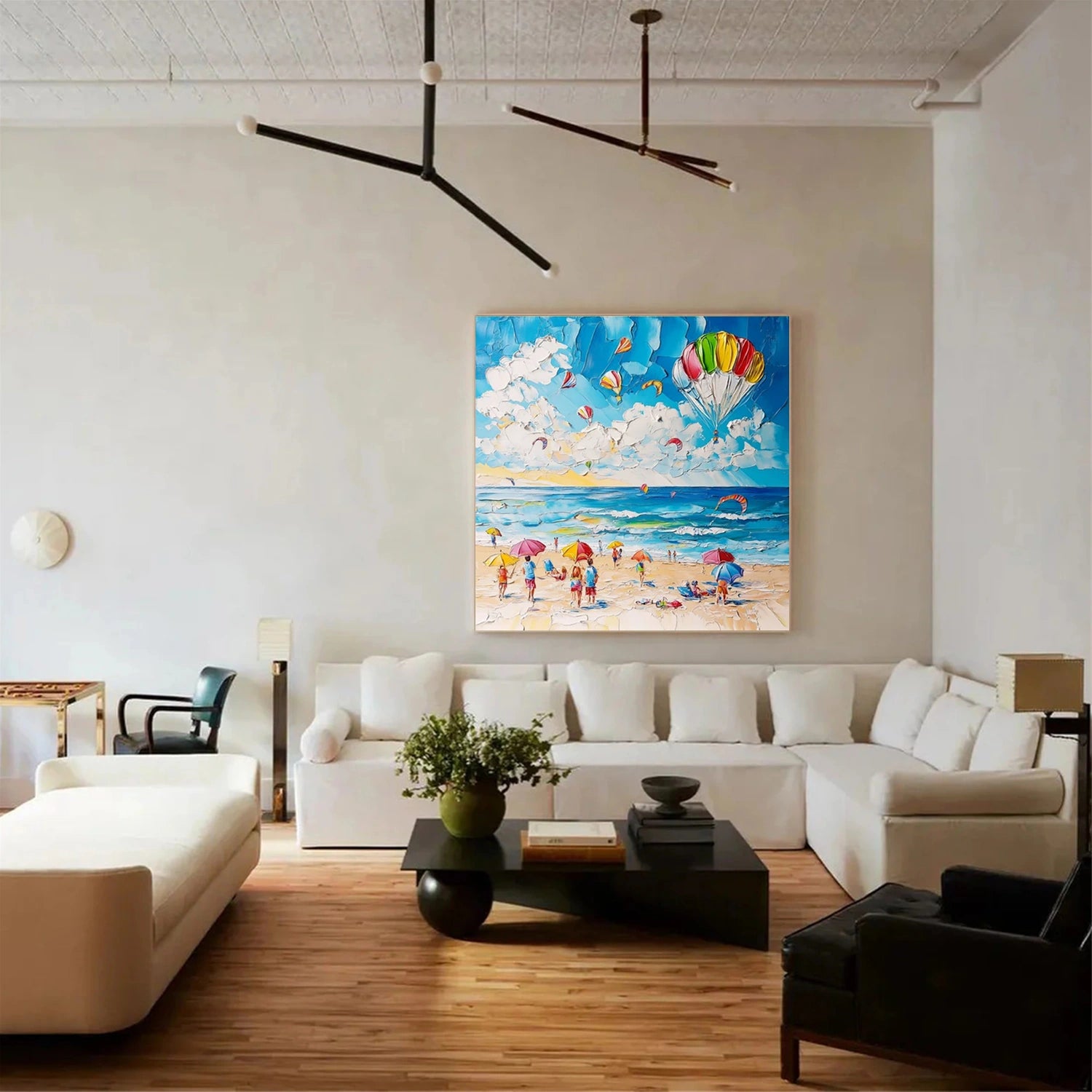 Seascape and Snowy Peak Painting #SP056